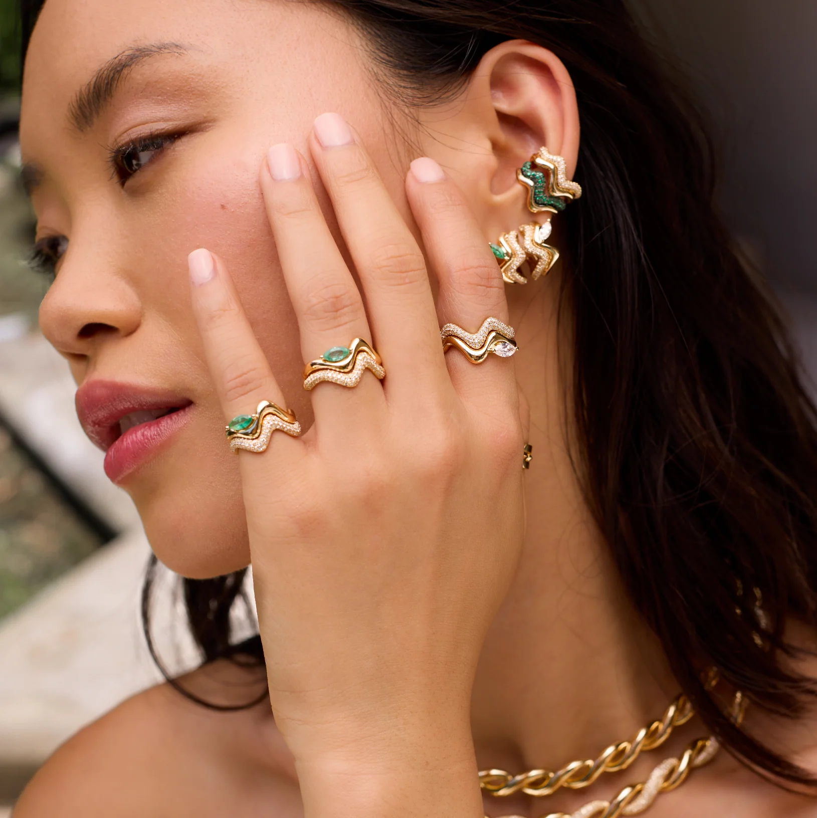 DIAMOND WAVE PINKY RING - Image 2