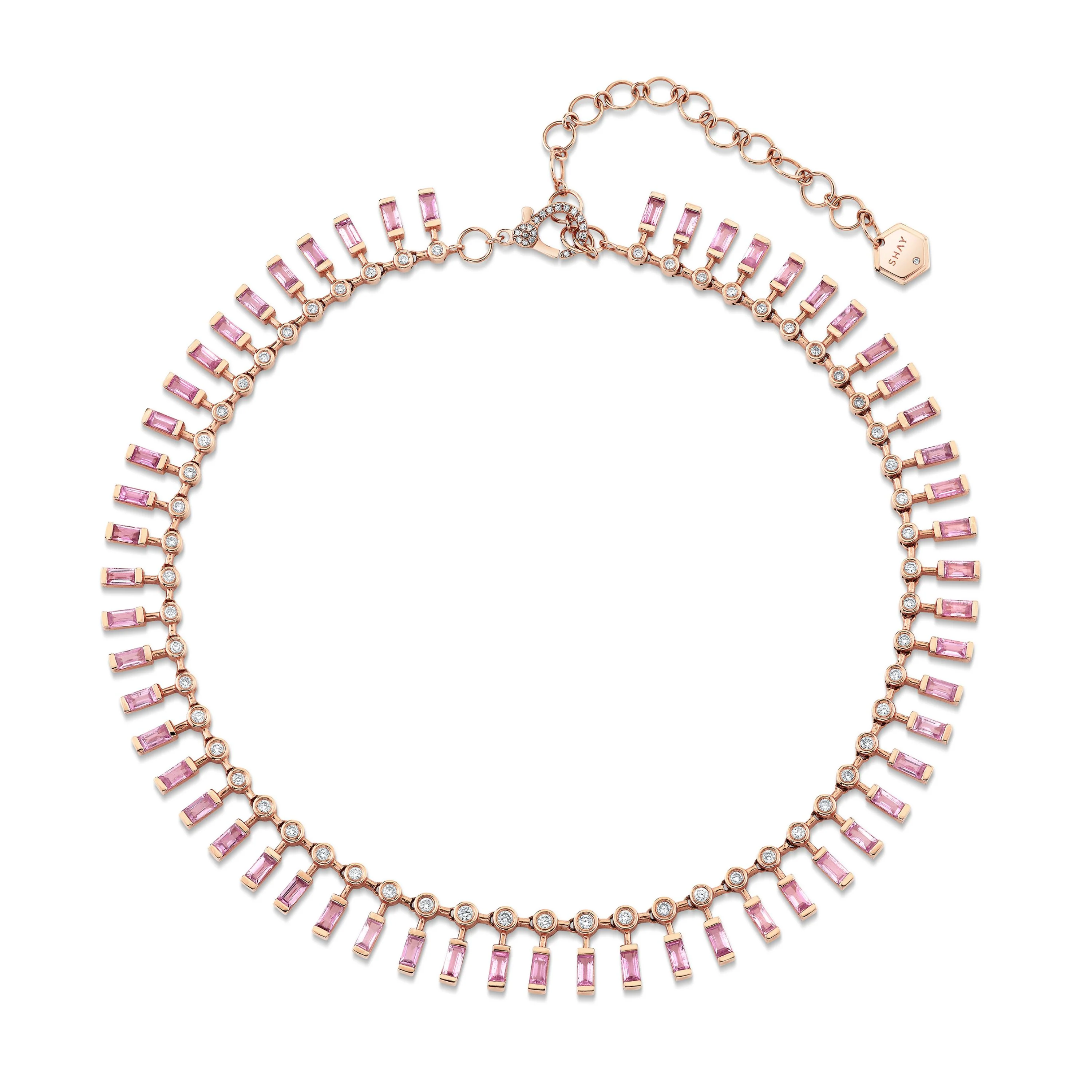 PINK SAPPHIRE & DIAMOND DOT-DASH CHOKER - Image 3
