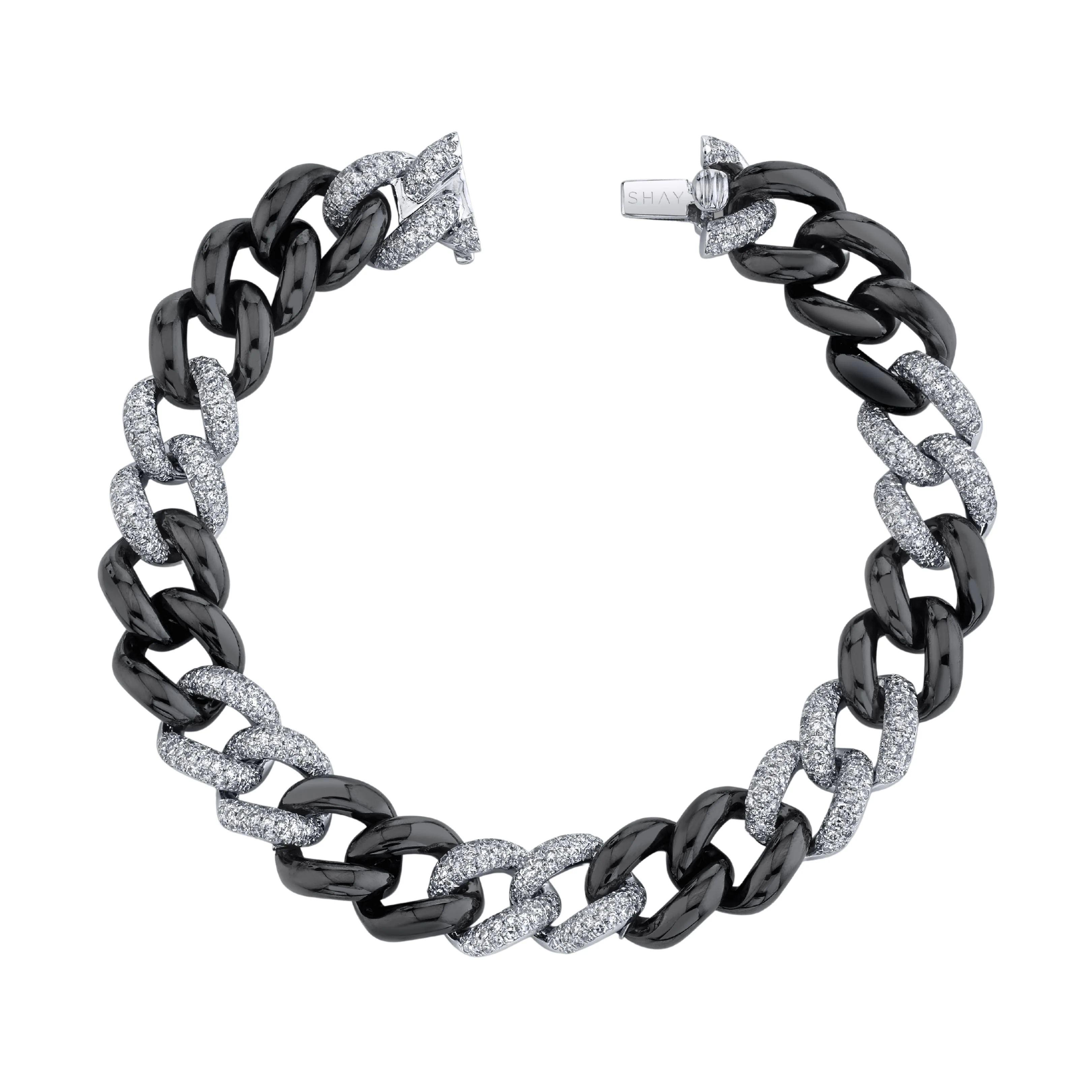 READY TO SHIP DOUBLE PAVE & CERAMIC ESSENTIAL LINK BRACELET