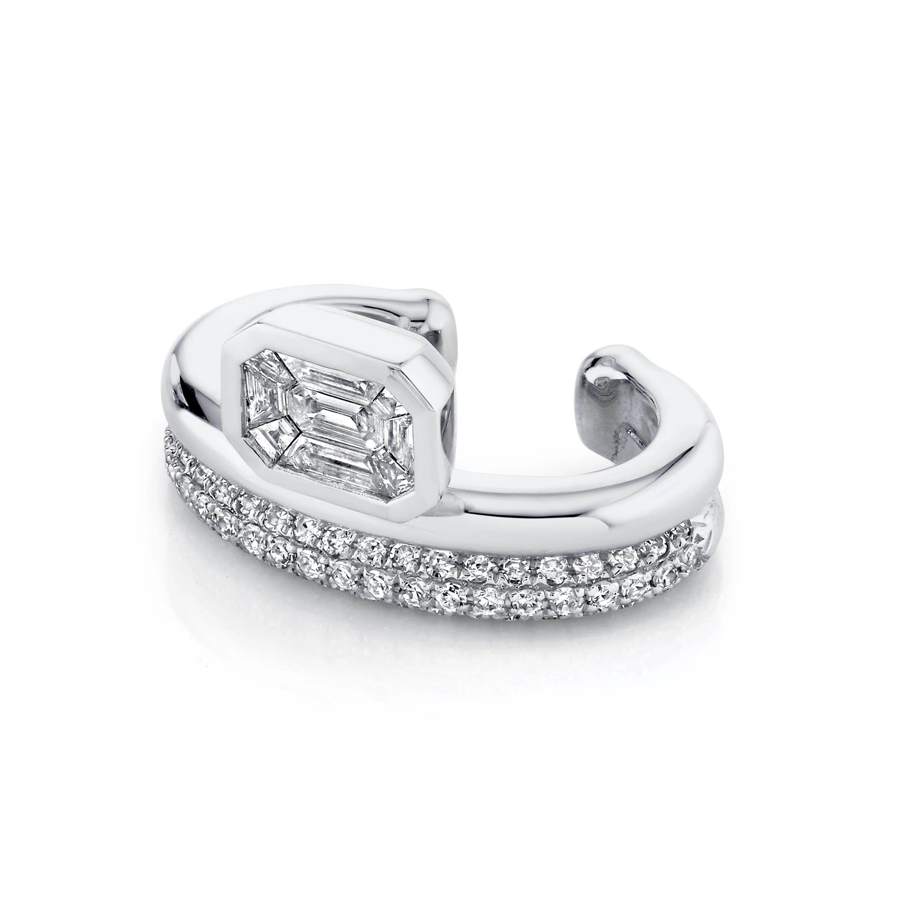 DIAMOND FLOATING BEZEL EAR CUFF - Image 3