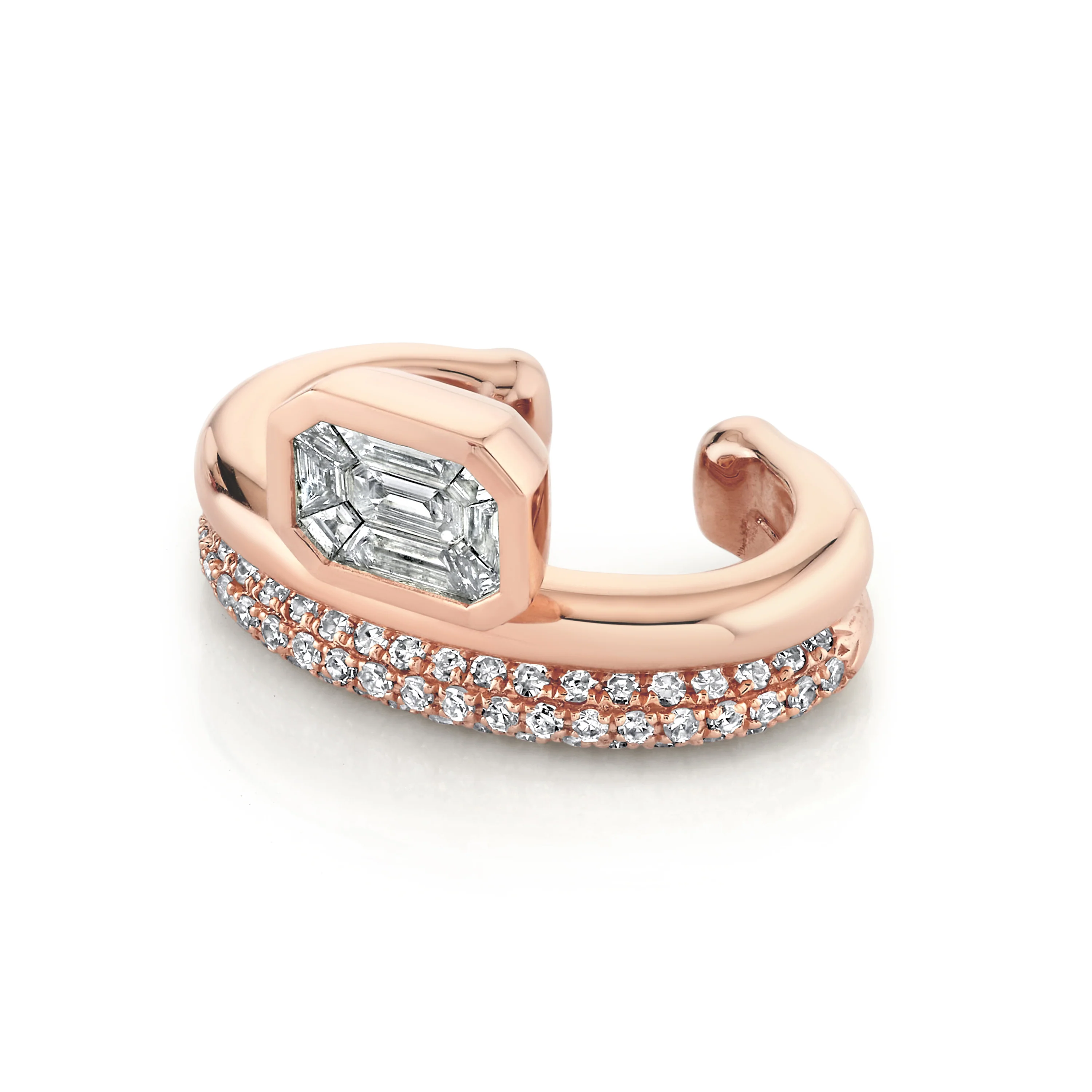 DIAMOND FLOATING BEZEL EAR CUFF - Image 4