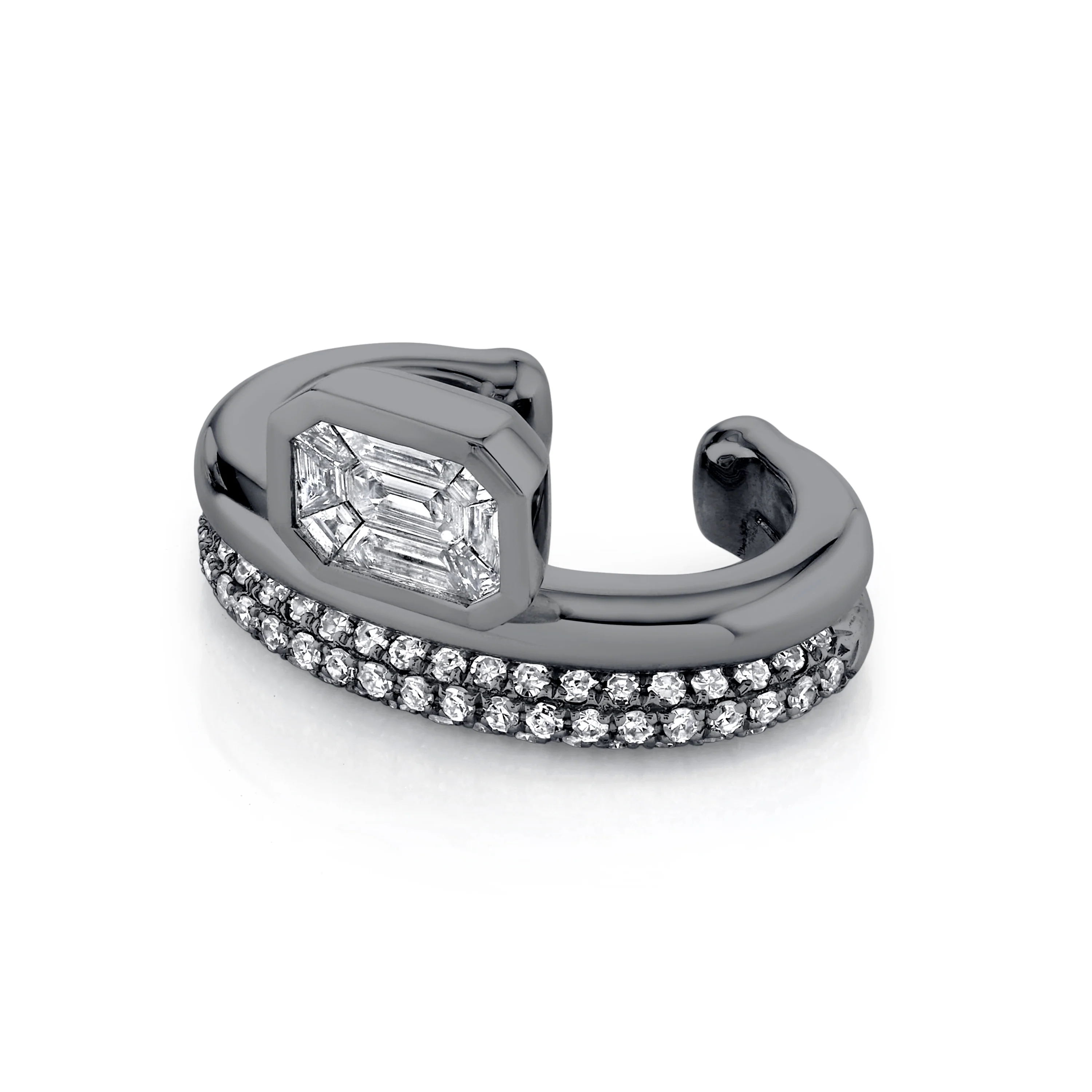 DIAMOND FLOATING BEZEL EAR CUFF - Image 5