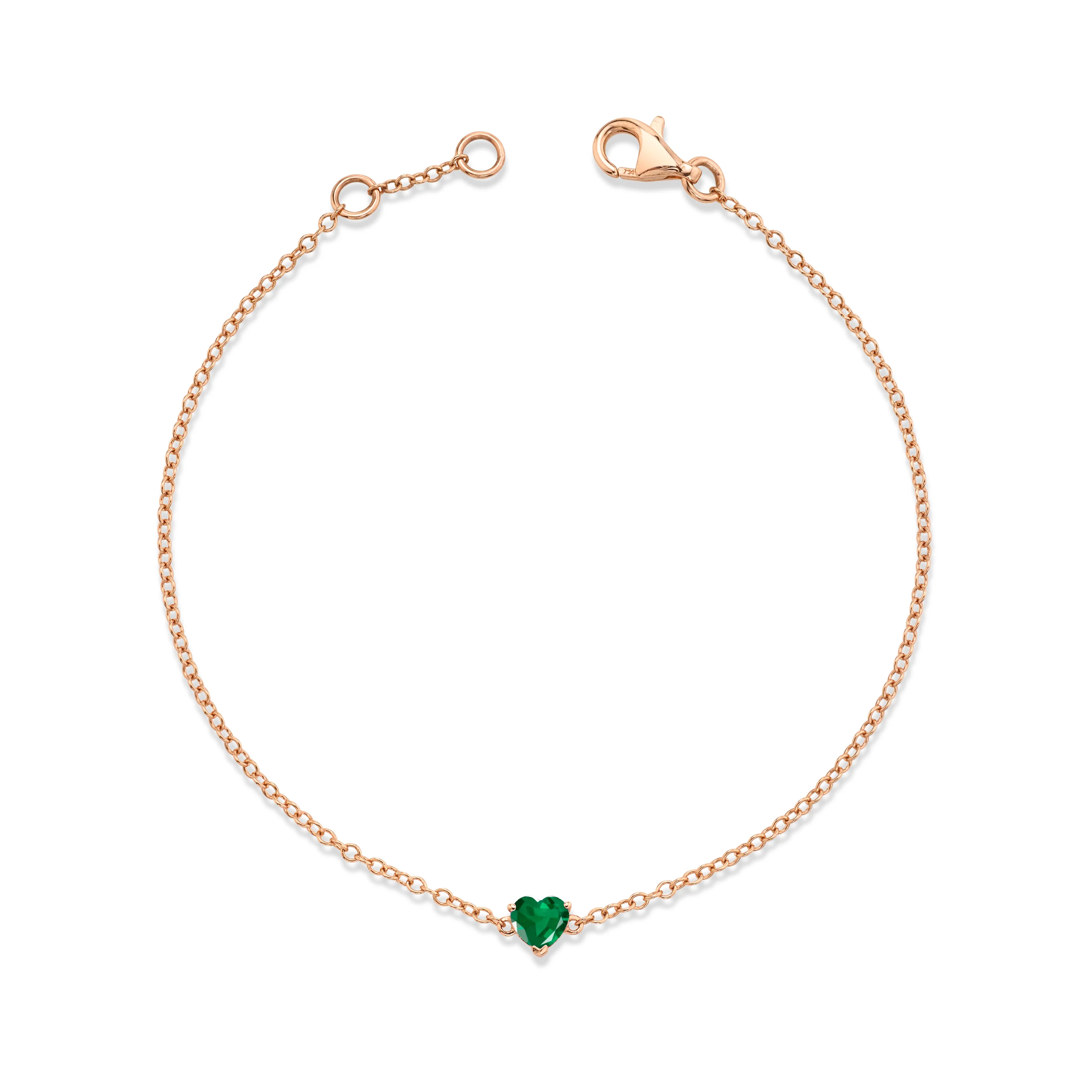 EMERALD BABY HEART BRACELET
