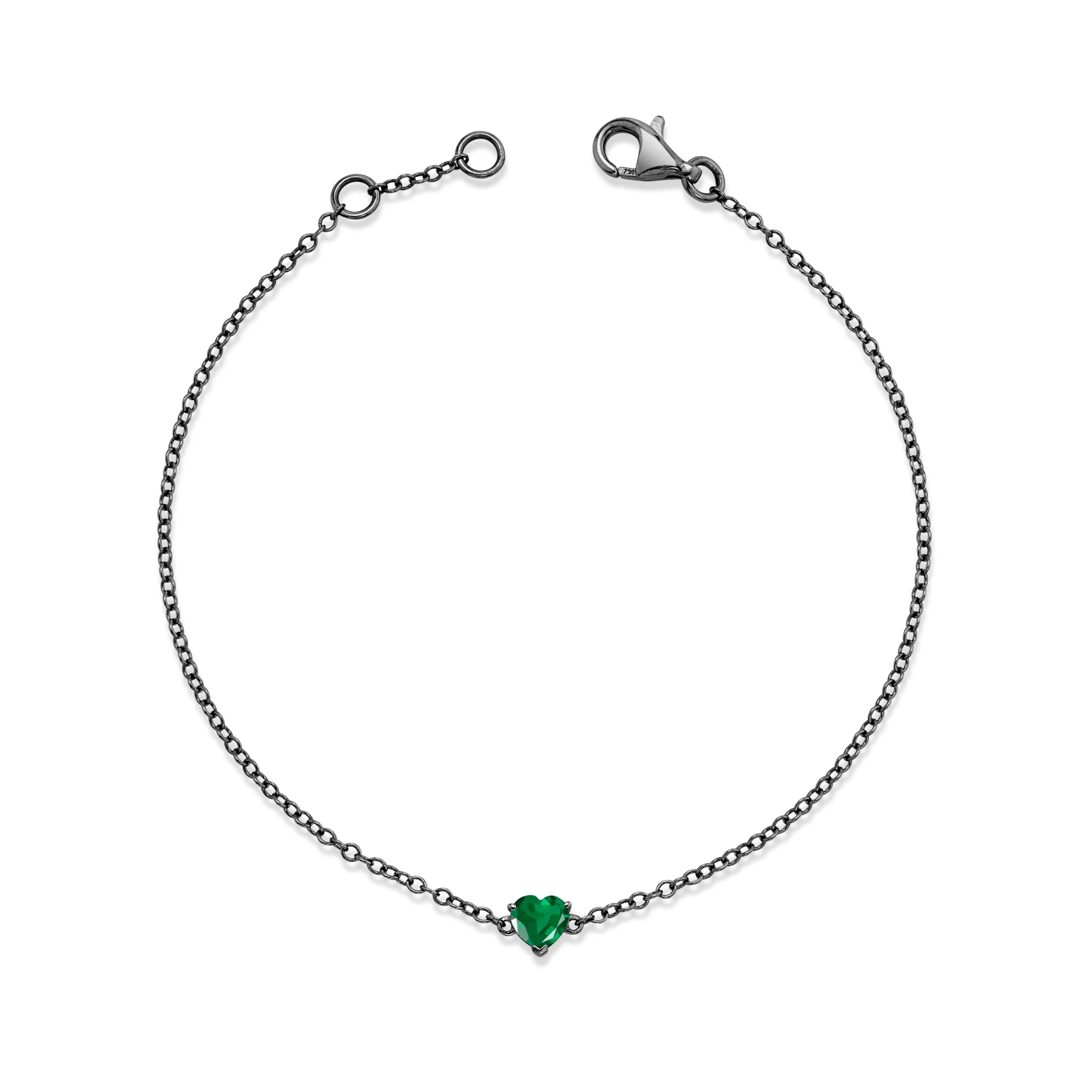 EMERALD BABY HEART BRACELET - Image 3