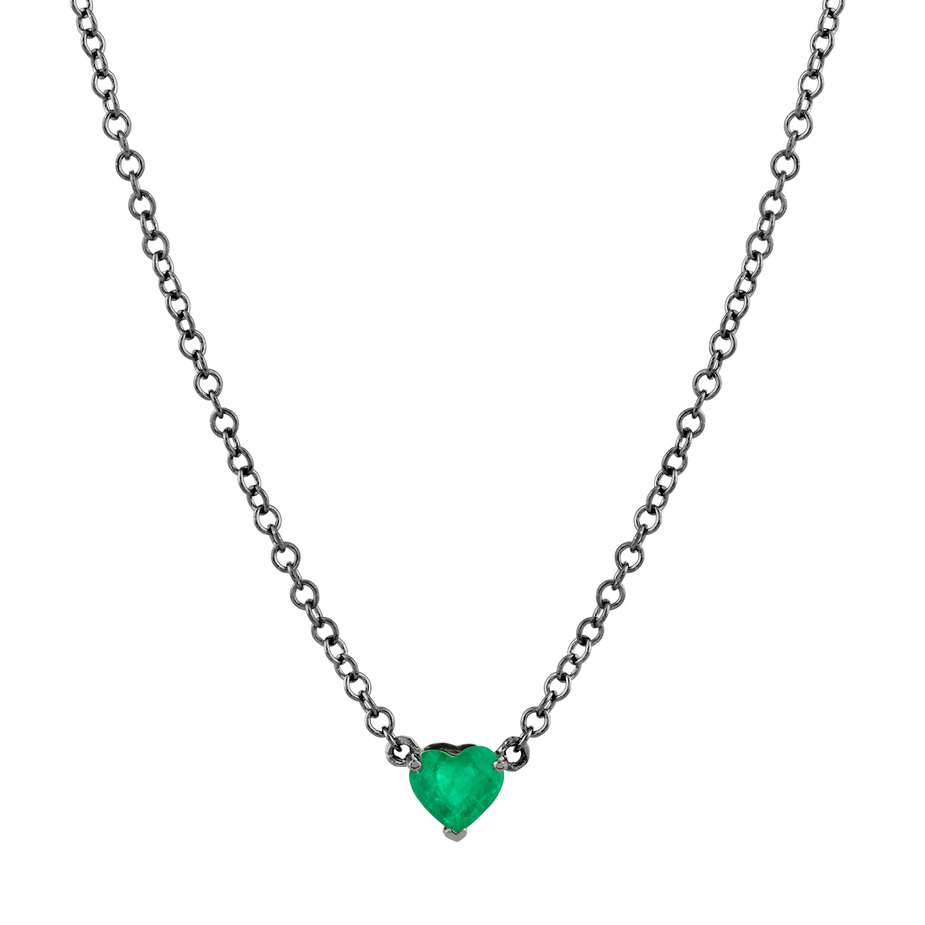 EMERALD BABY HEART NECKLACE - Image 5