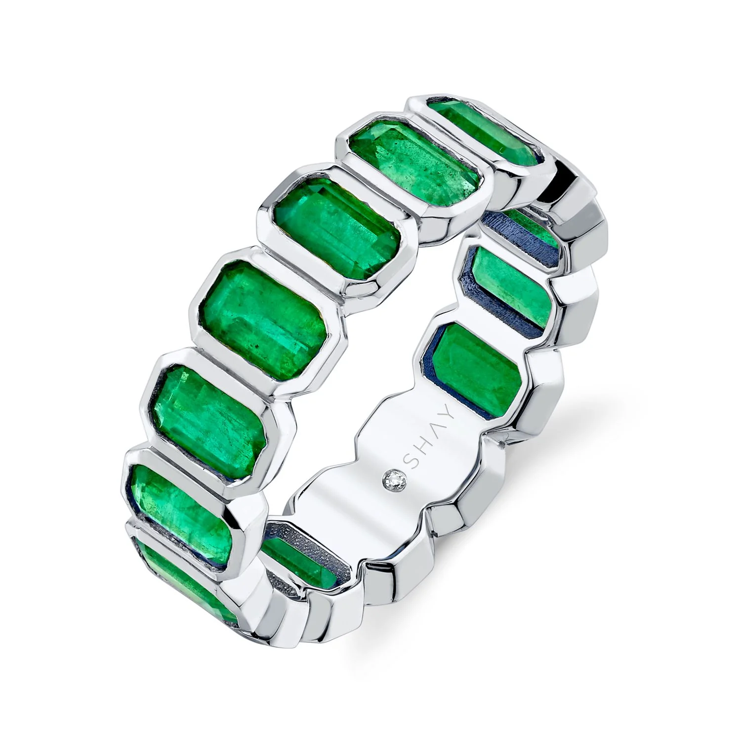 EMERALD BEZEL ETERNITY BAND - Image 4