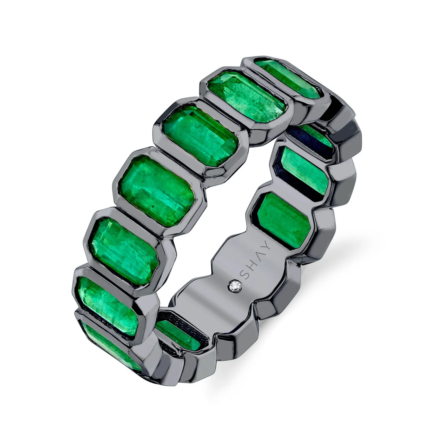 EMERALD BEZEL ETERNITY BAND - Image 5
