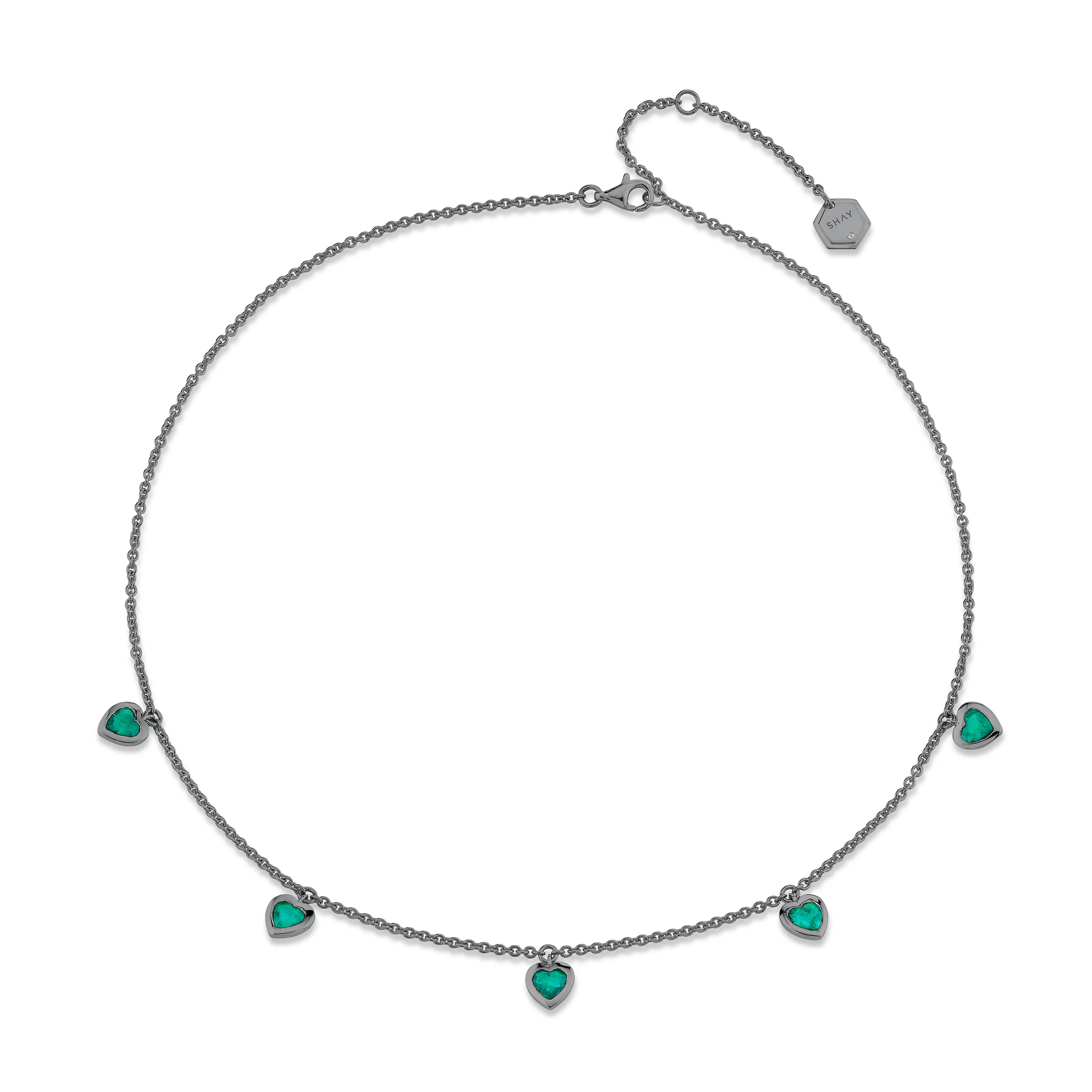 EMERALD BEZEL HEART NECKLACE - Image 3