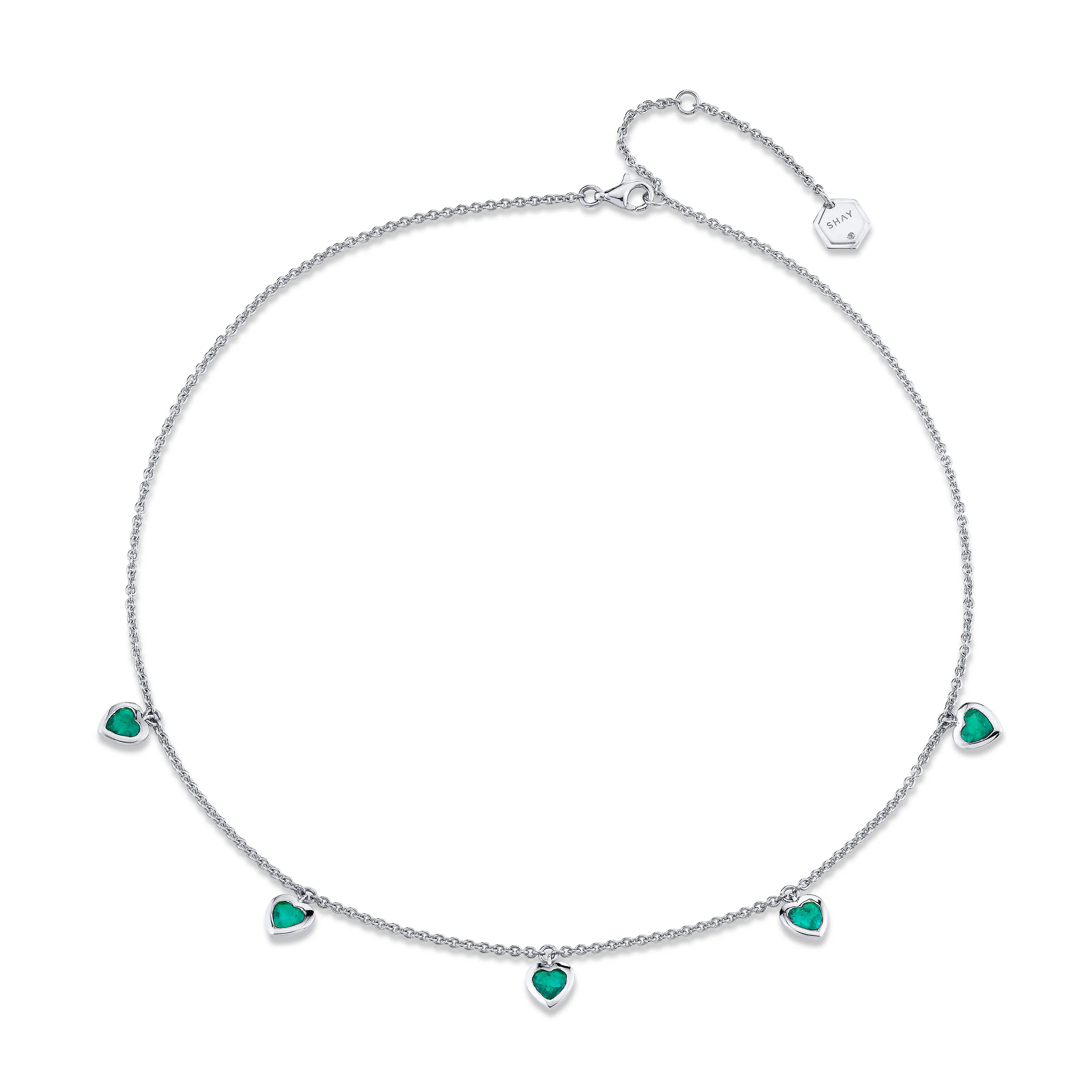 EMERALD BEZEL HEART NECKLACE - Image 4