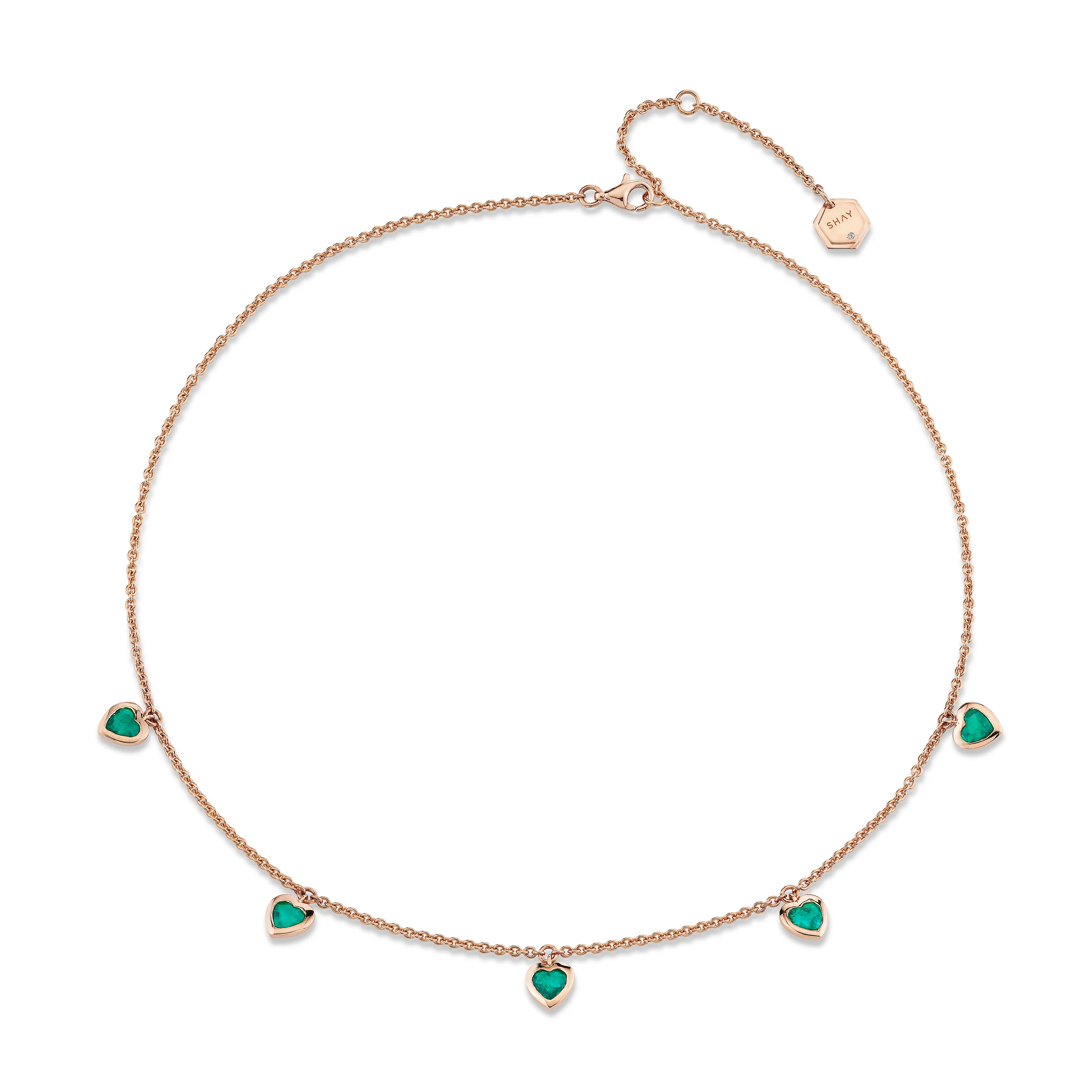 EMERALD BEZEL HEART NECKLACE - Image 5