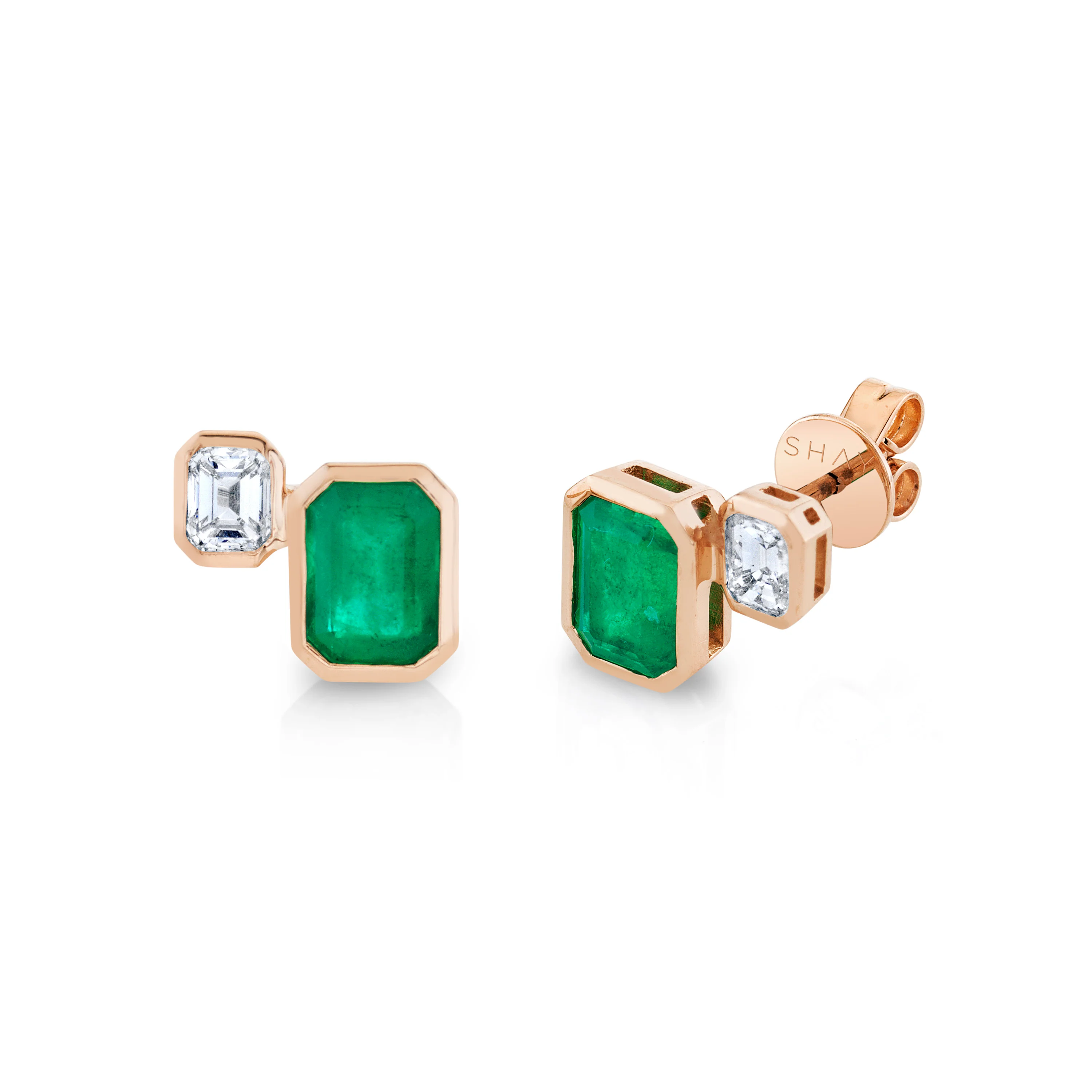 EMERALD BEZEL STEP STUDS - Image 3