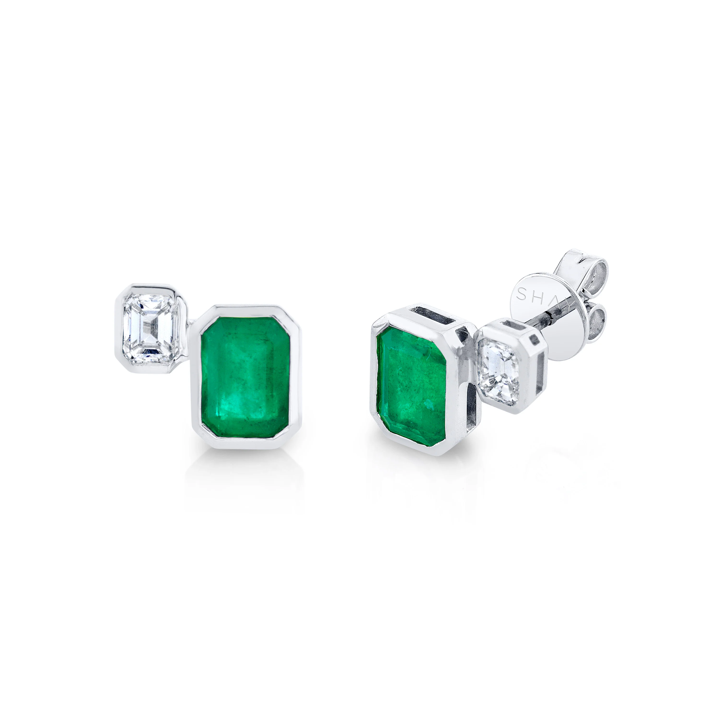 EMERALD BEZEL STEP STUDS - Image 4