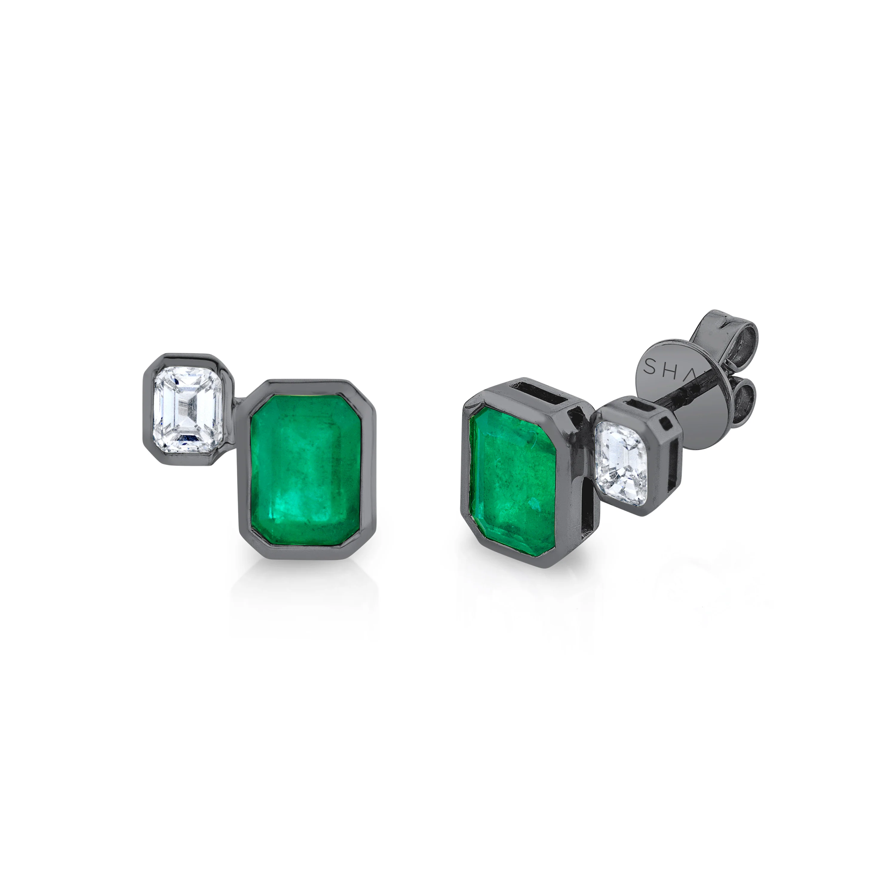 EMERALD BEZEL STEP STUDS - Image 5