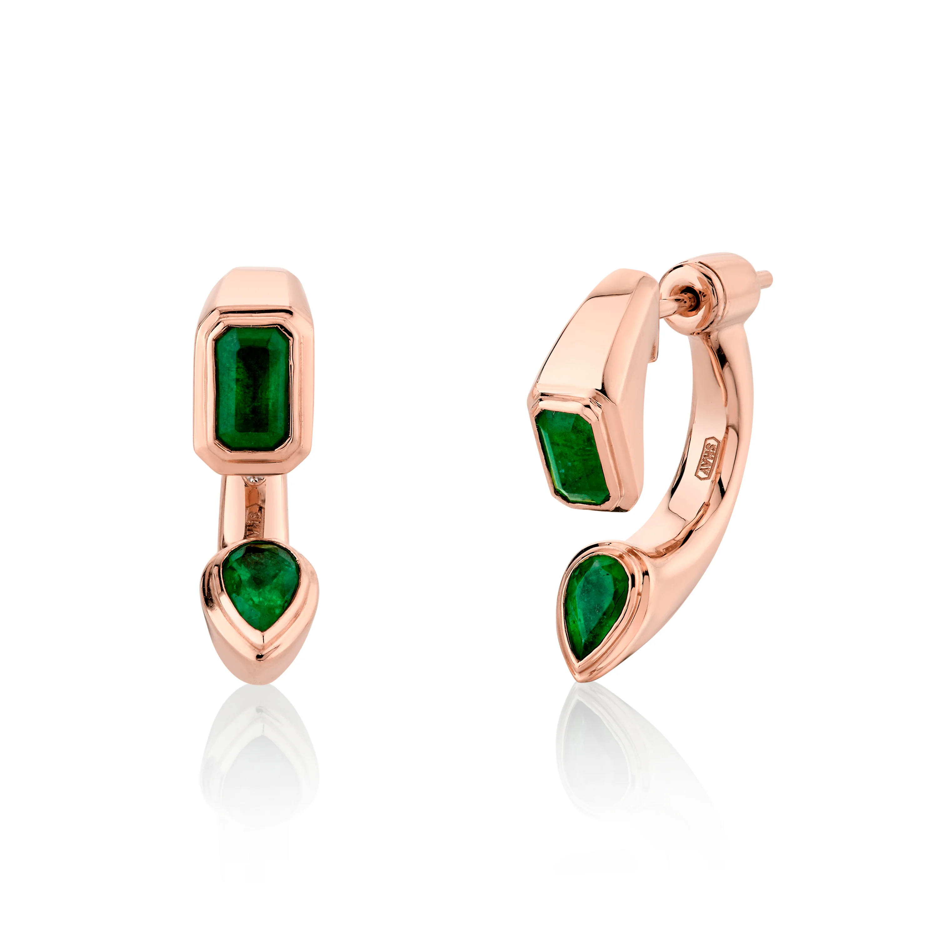 EMERALD BYPASS EARRINGS - Image 4