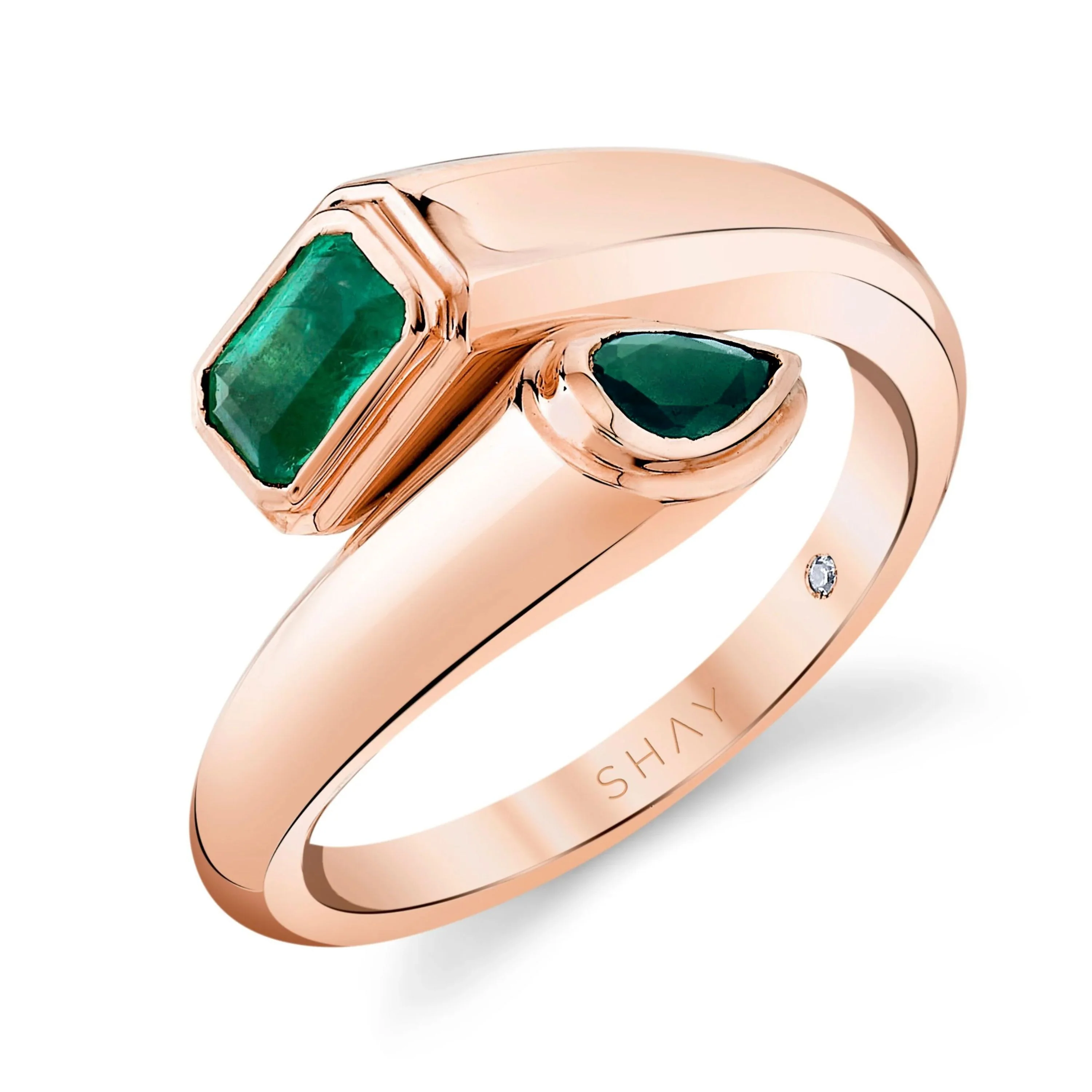 EMERALD BYPASS PINKY RING - Image 4