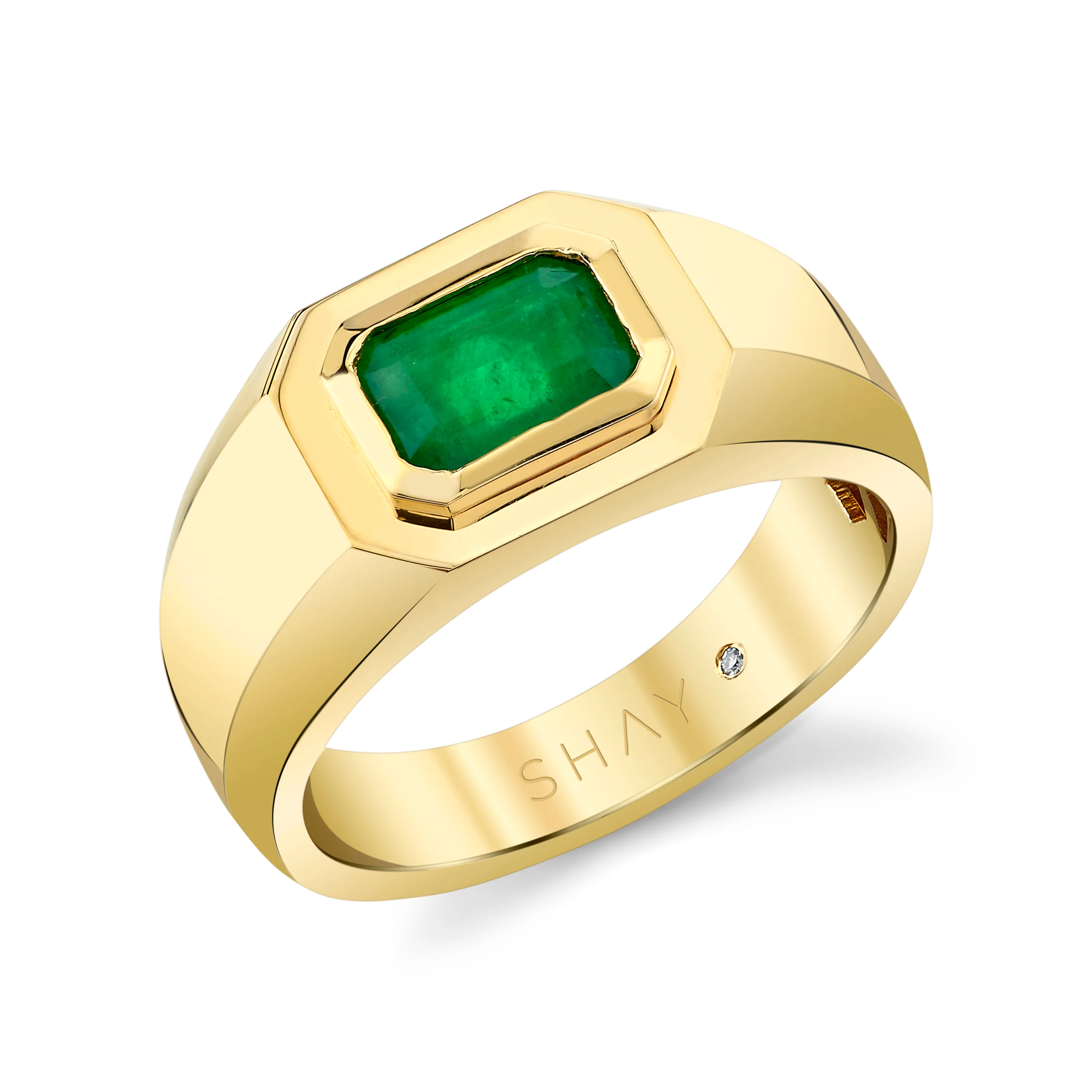 MEN'S EMERALD CHAMPION PINKY RING - Image 3