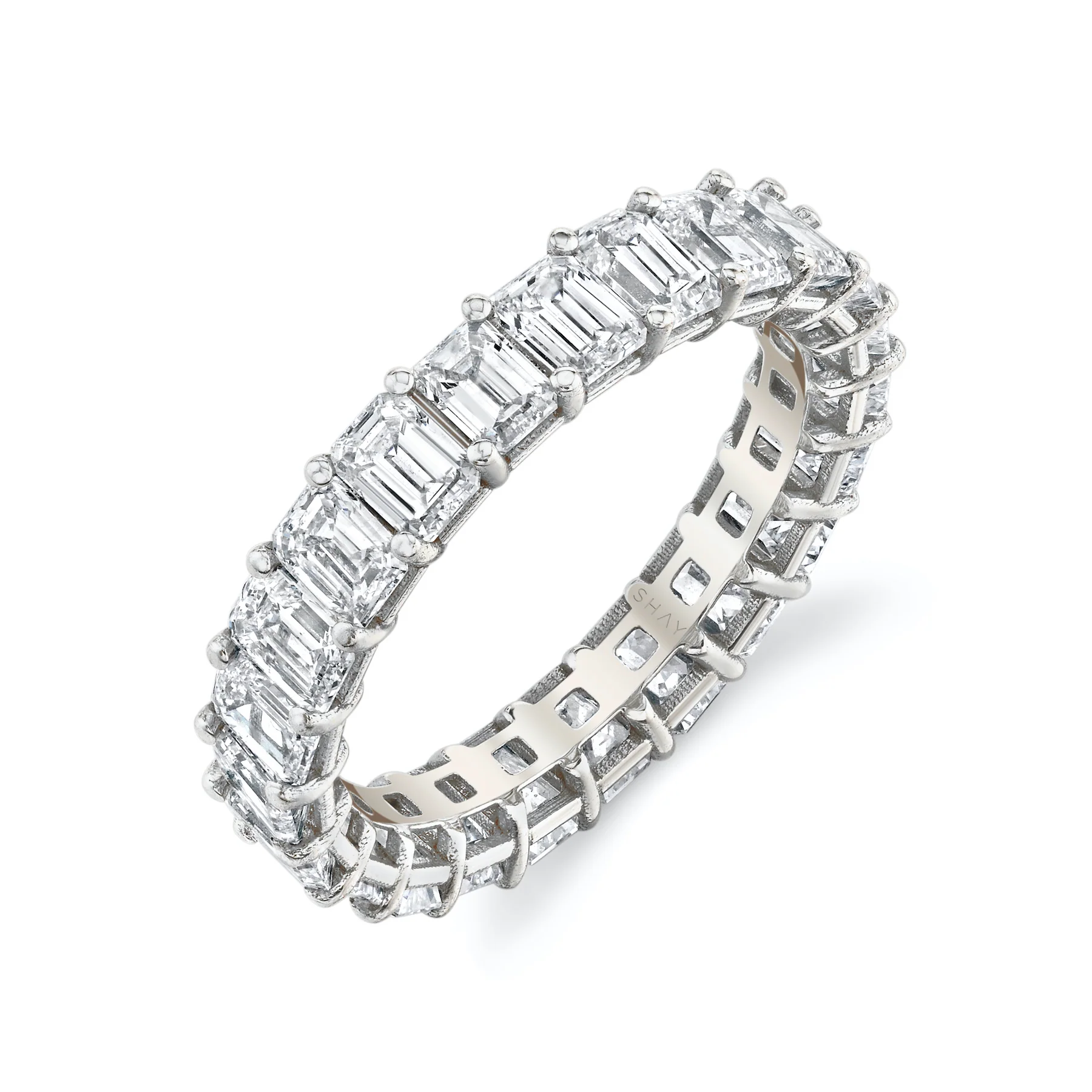 SMALL EMERALD CUT ETERNITY BAND, 3cts - Image 4