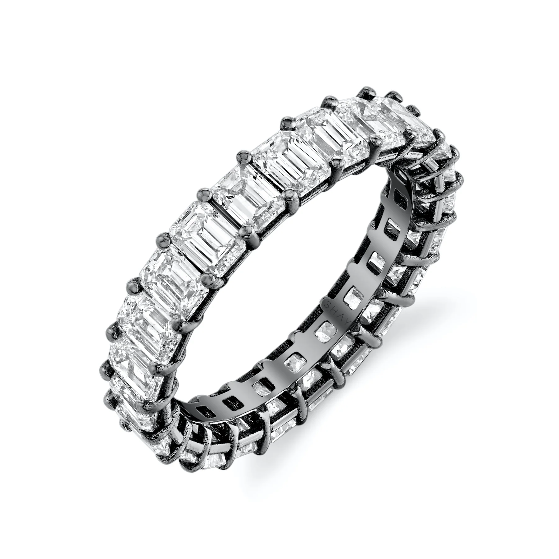 SMALL EMERALD CUT ETERNITY BAND, 3cts - Image 5