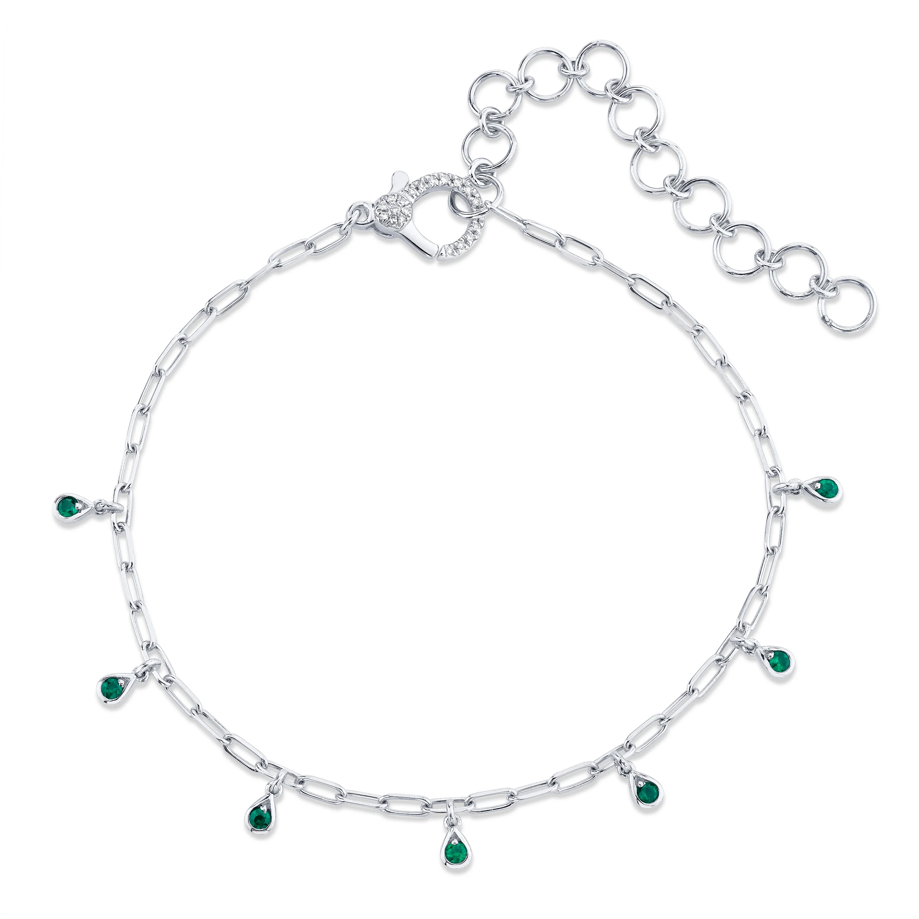 EMERALD DANGLE DROP ANKLET