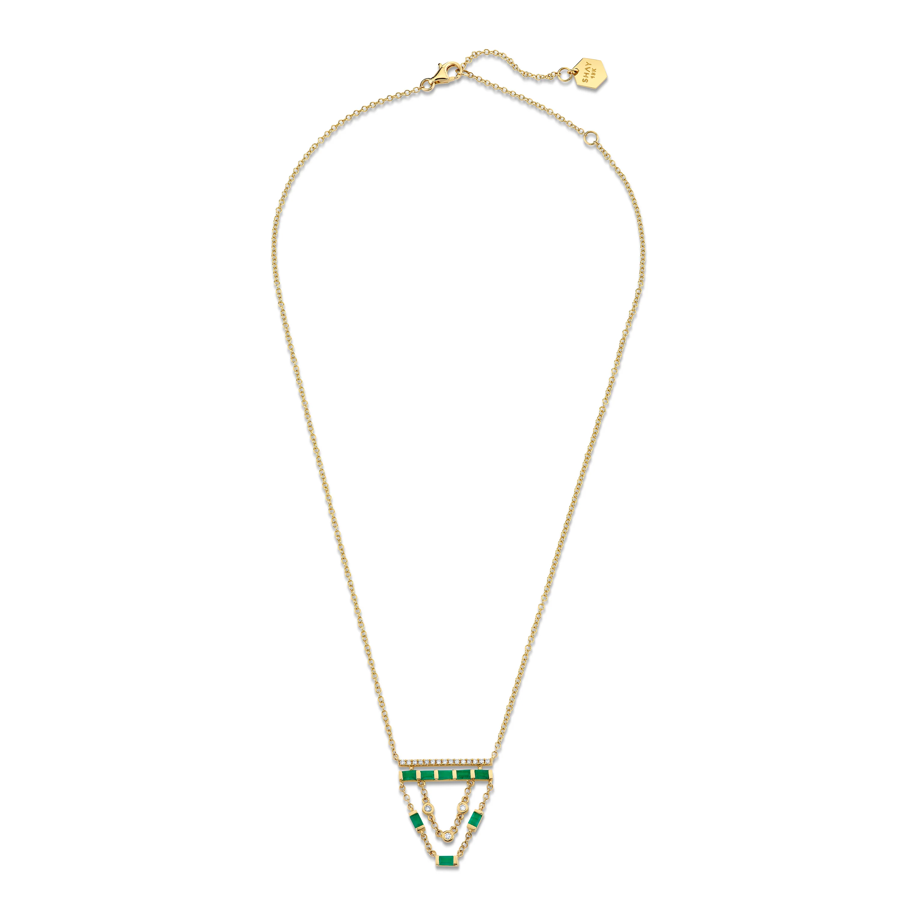 EMERALD & DIAMOND CASCADE NECKLACE - Image 5