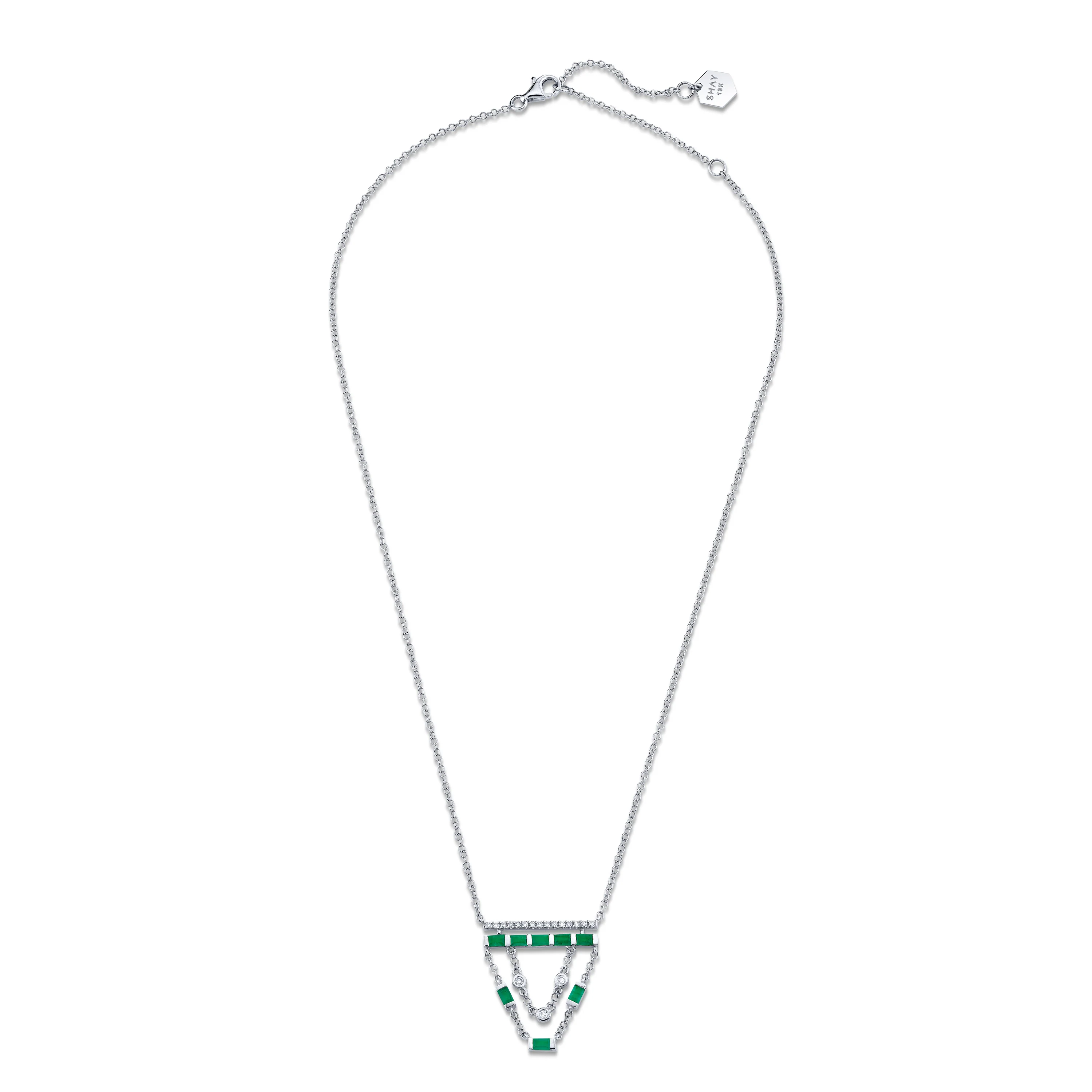 EMERALD & DIAMOND CASCADE NECKLACE - Image 7