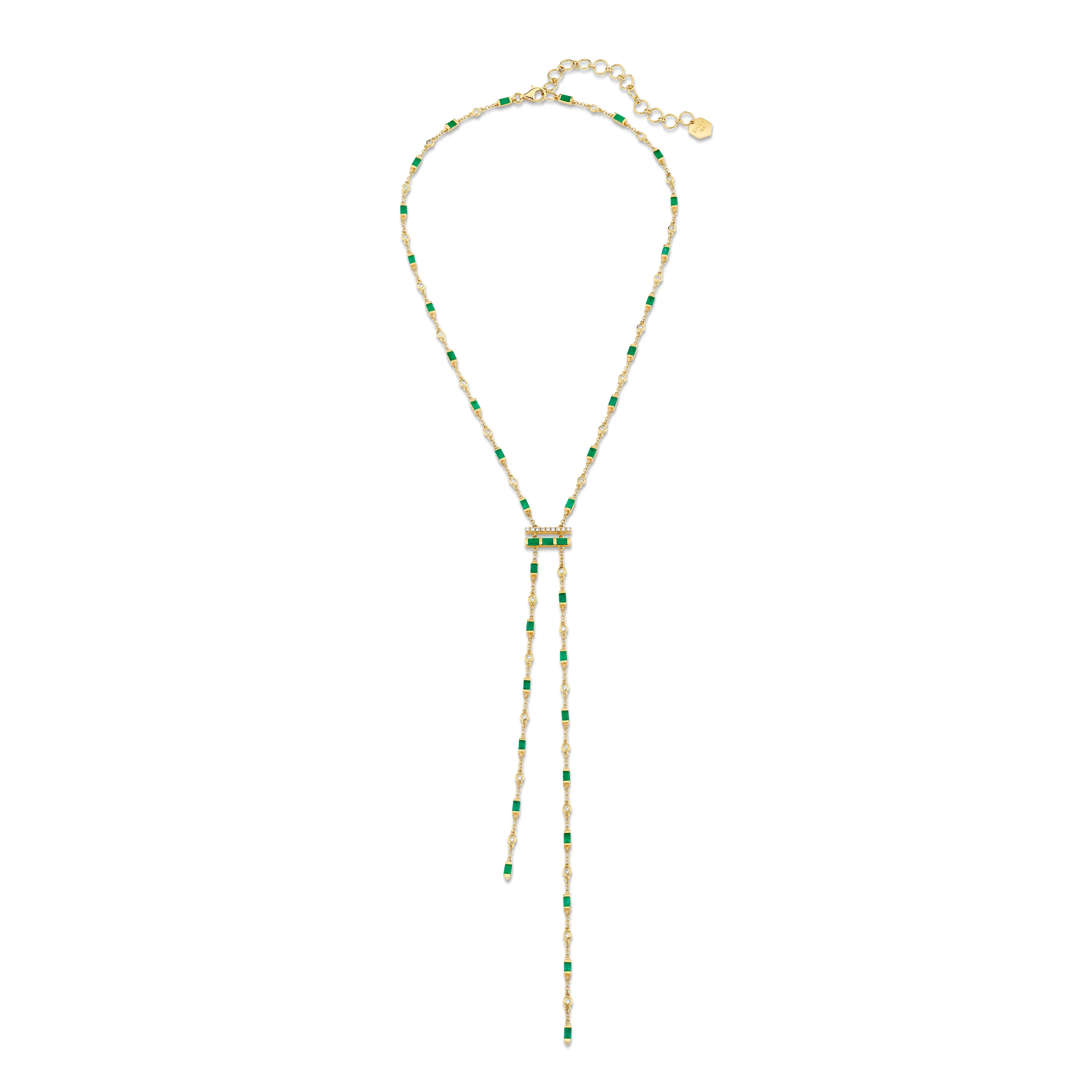 EMERALD & DIAMOND CASCADE Y NECKLACE - Image 3