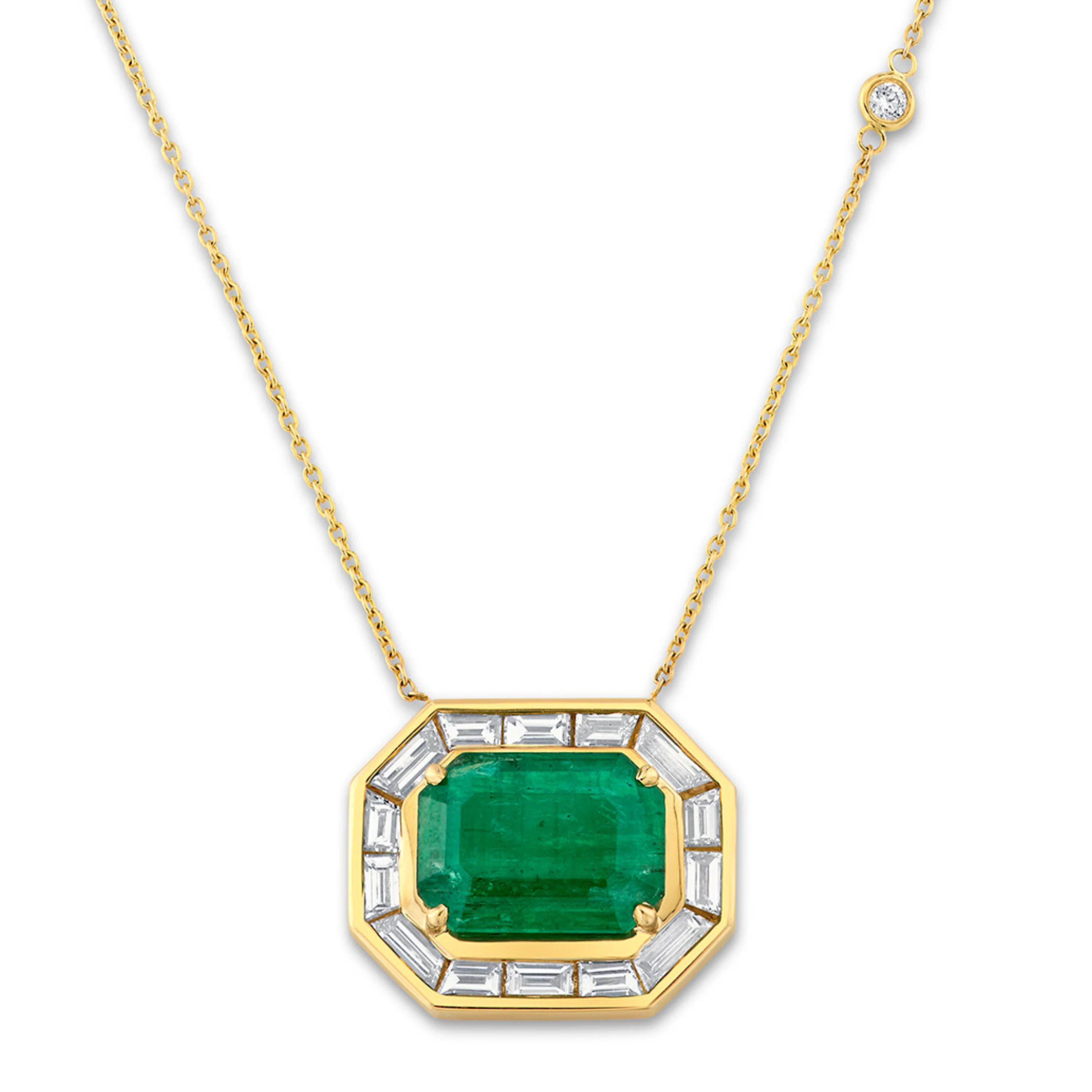 EMERALD & DIAMOND LARGE DECO NECKLACE - Image 3