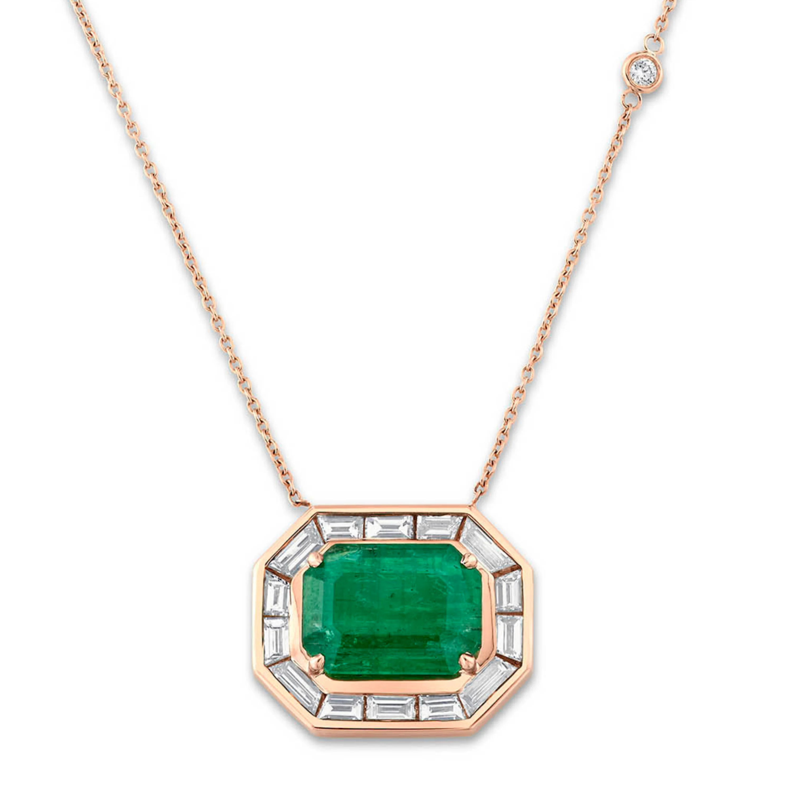 EMERALD & DIAMOND LARGE DECO NECKLACE - Image 4