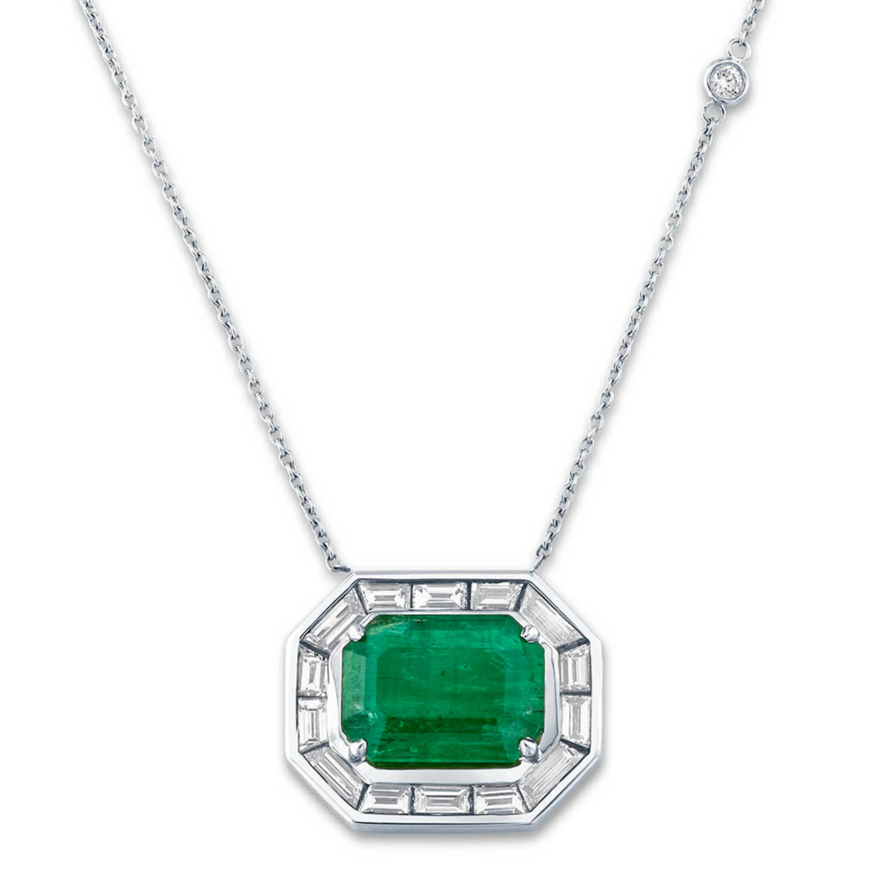 EMERALD & DIAMOND LARGE DECO NECKLACE - Image 5