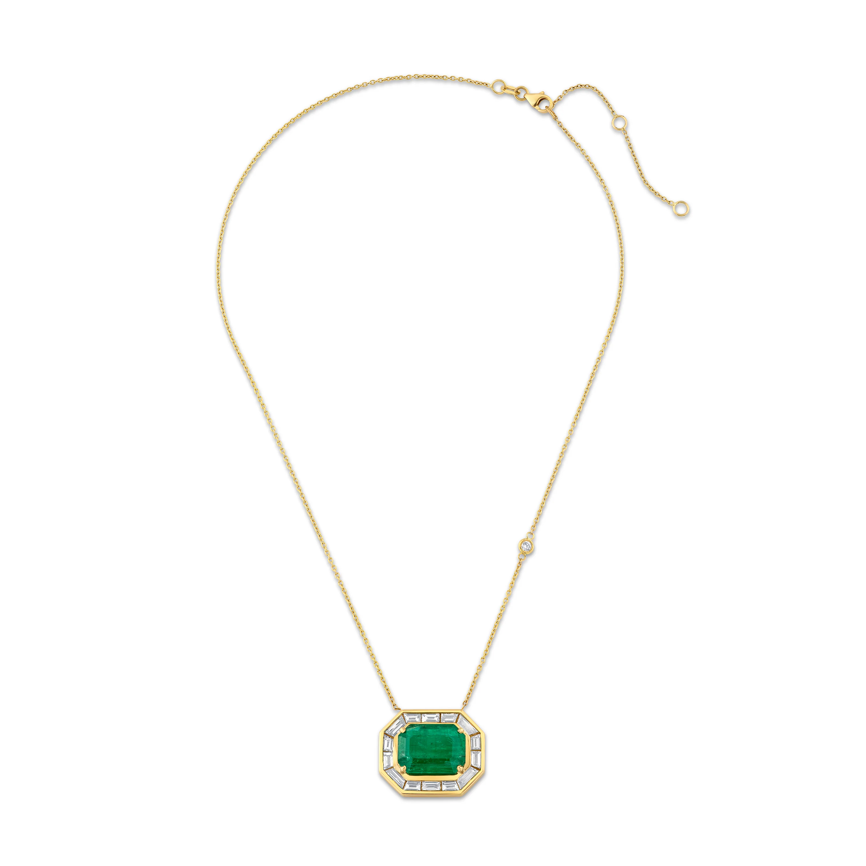 EMERALD & DIAMOND LARGE DECO NECKLACE - Image 7