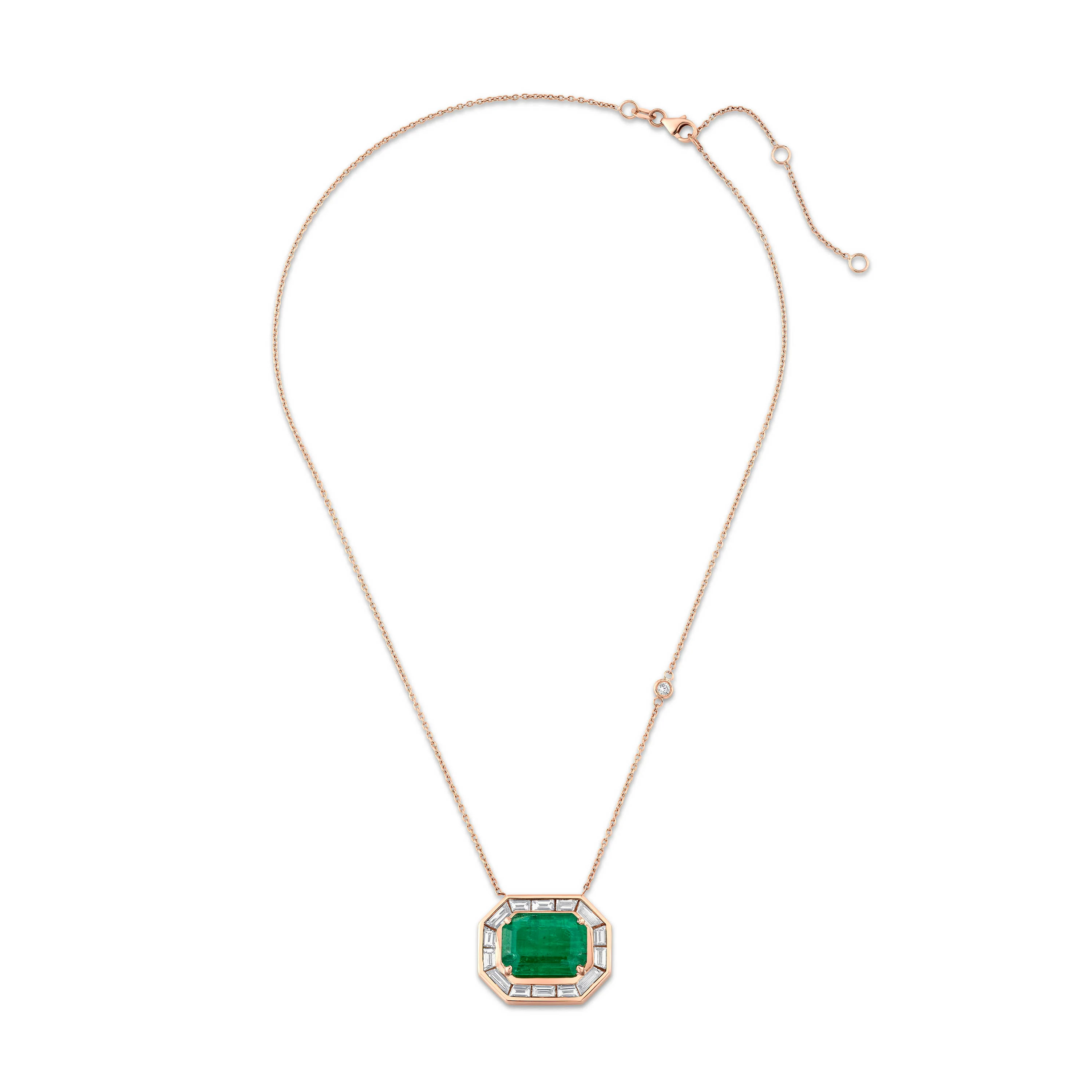 EMERALD & DIAMOND LARGE DECO NECKLACE - Image 8