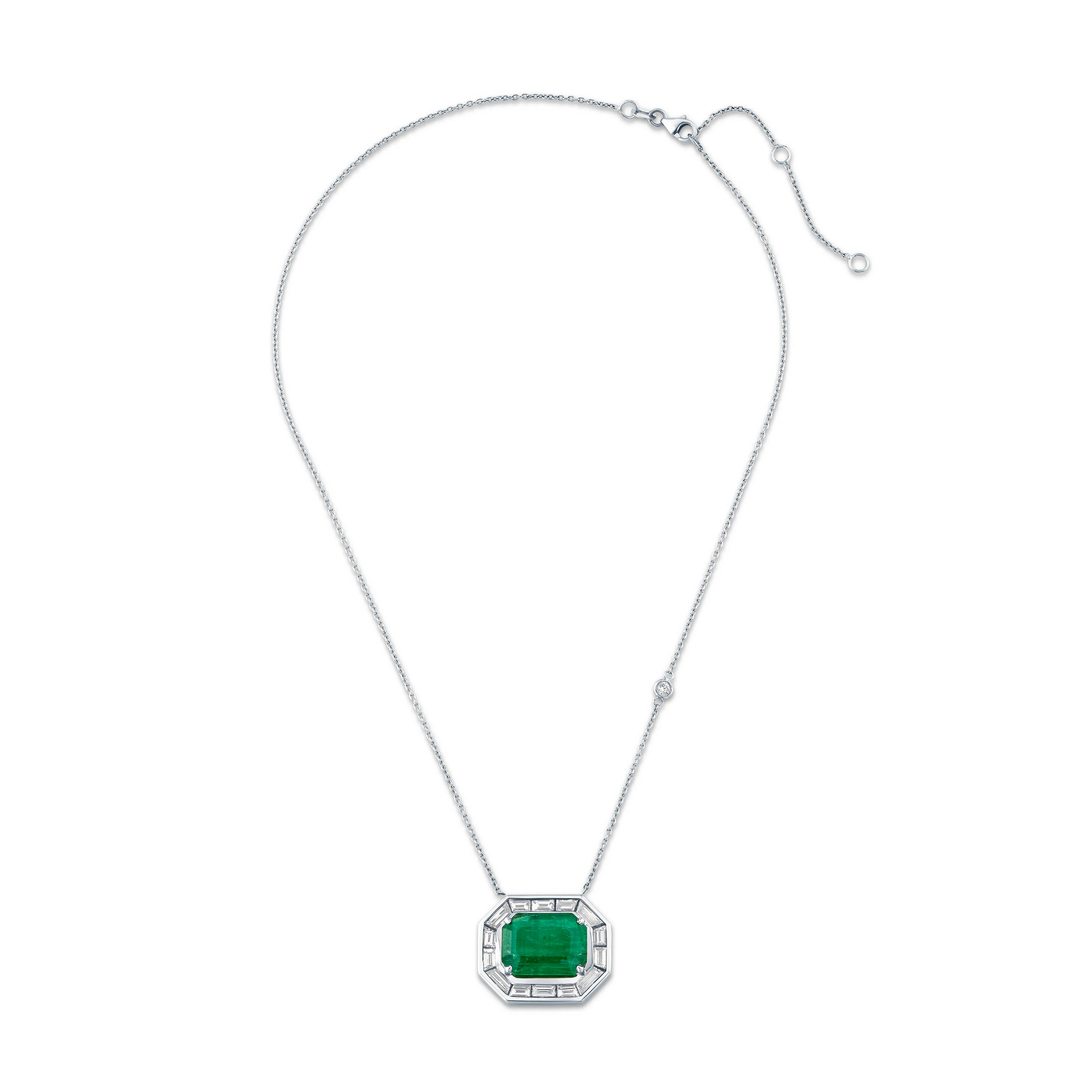 EMERALD & DIAMOND LARGE DECO NECKLACE - Image 9