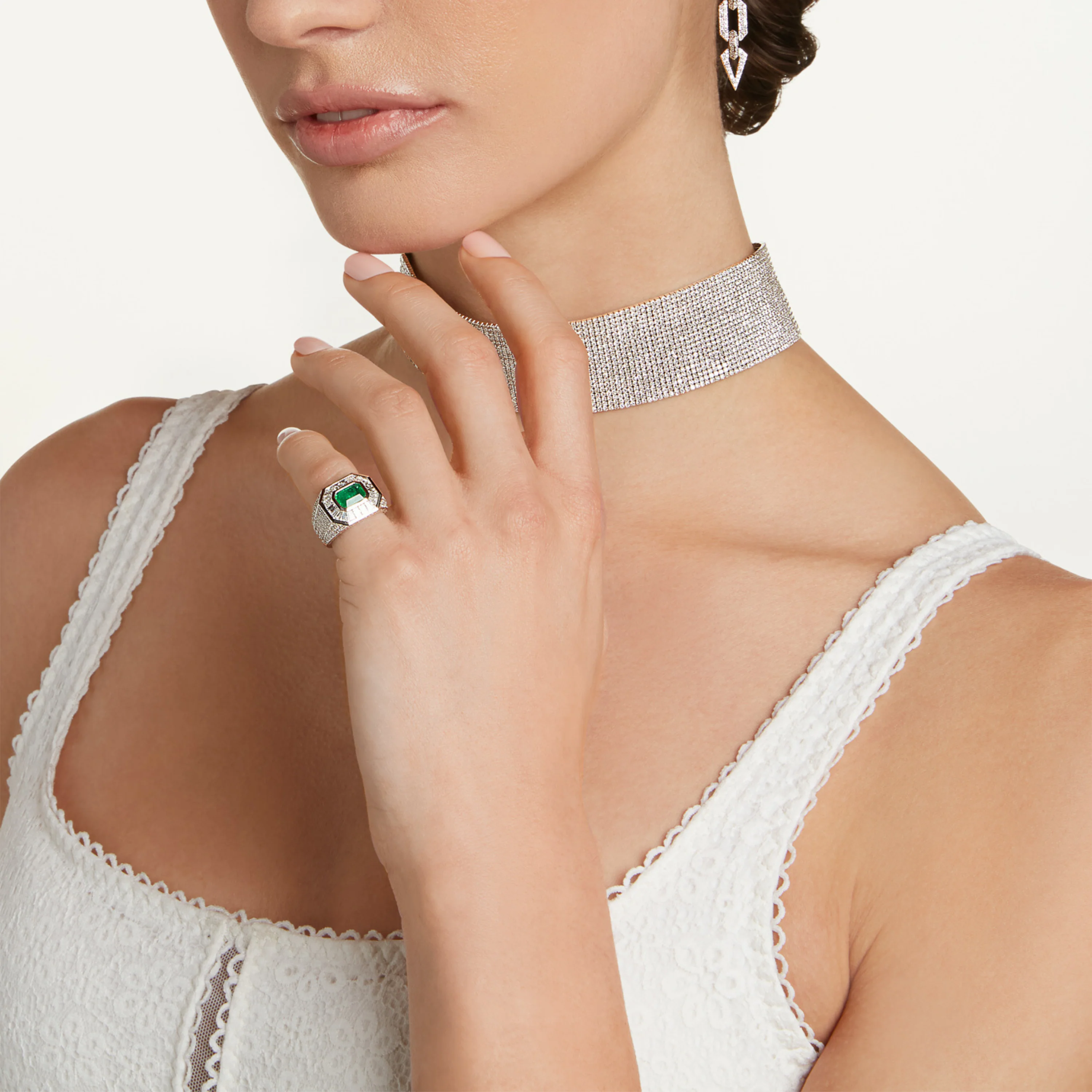 EMERALD & DIAMOND PAVE CHAMPIONSHIP PINKY RING - Image 2