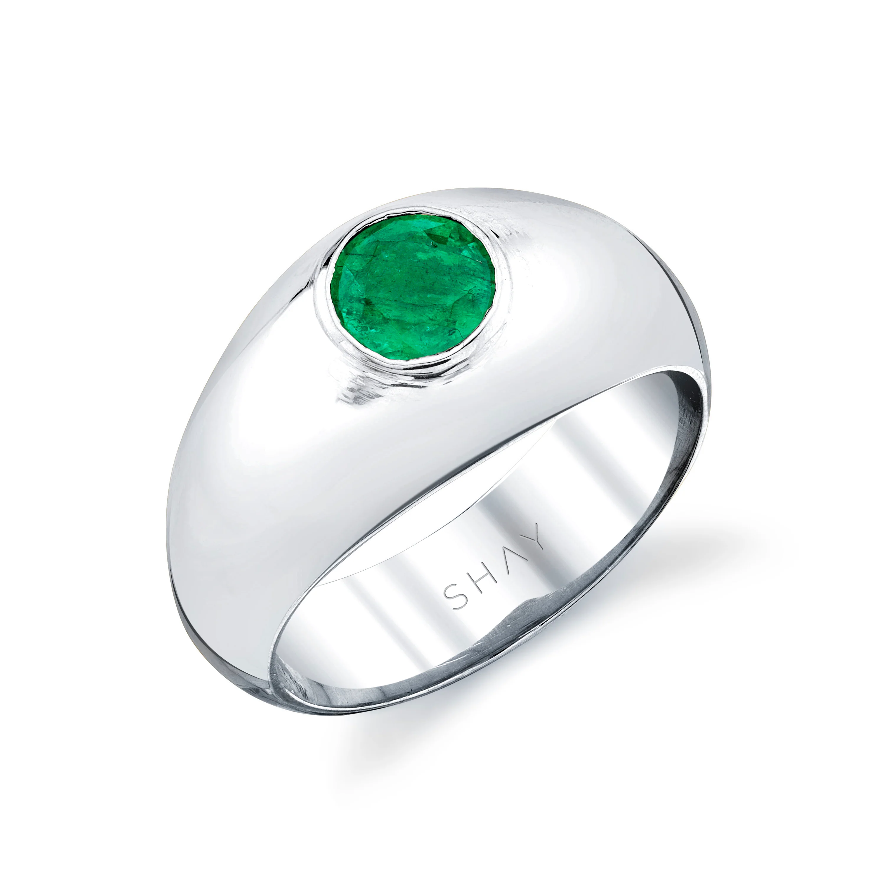 MEN'S EMERALD DOME RING - Image 2