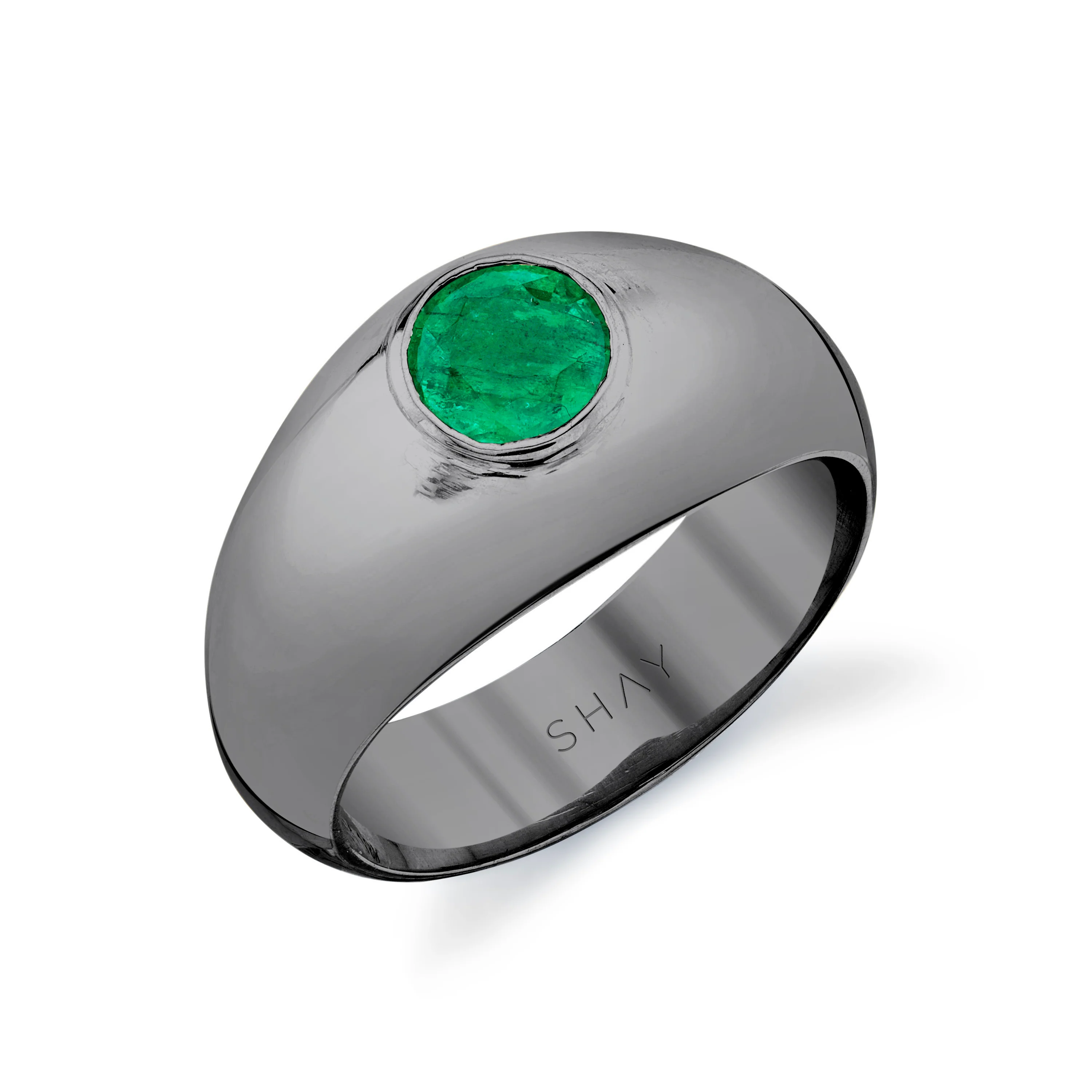 MEN'S EMERALD DOME RING - Image 4