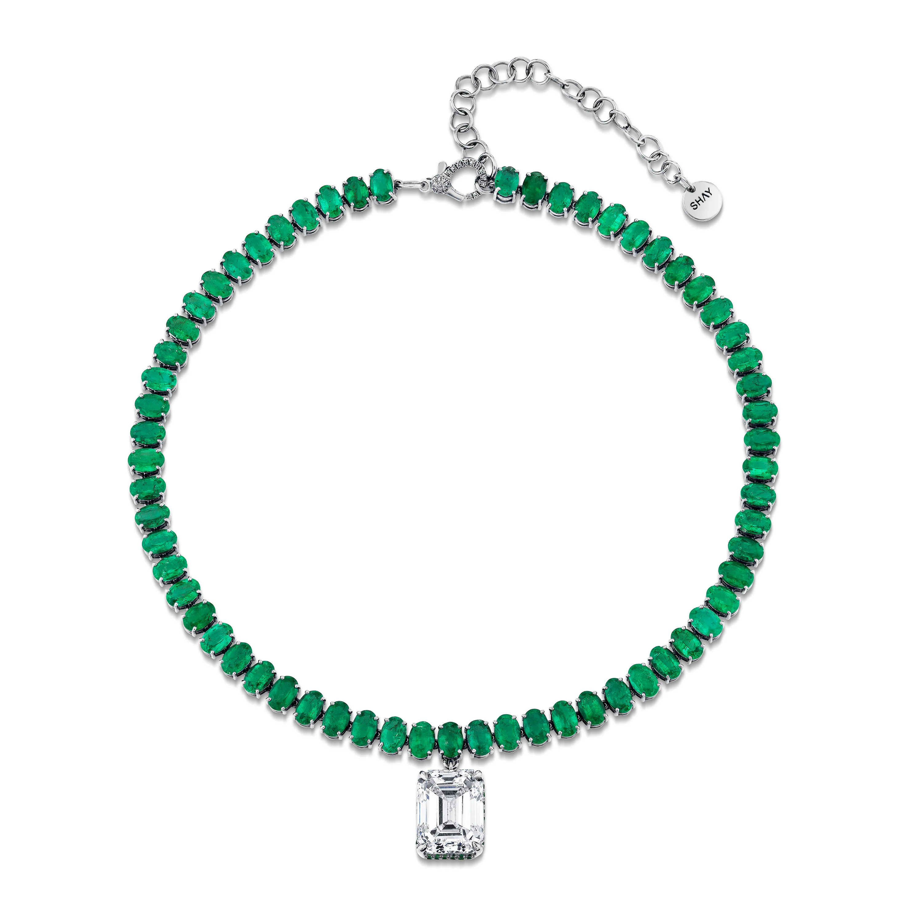 EMERALD DRIP TENNIS NECKLACE - Image 3