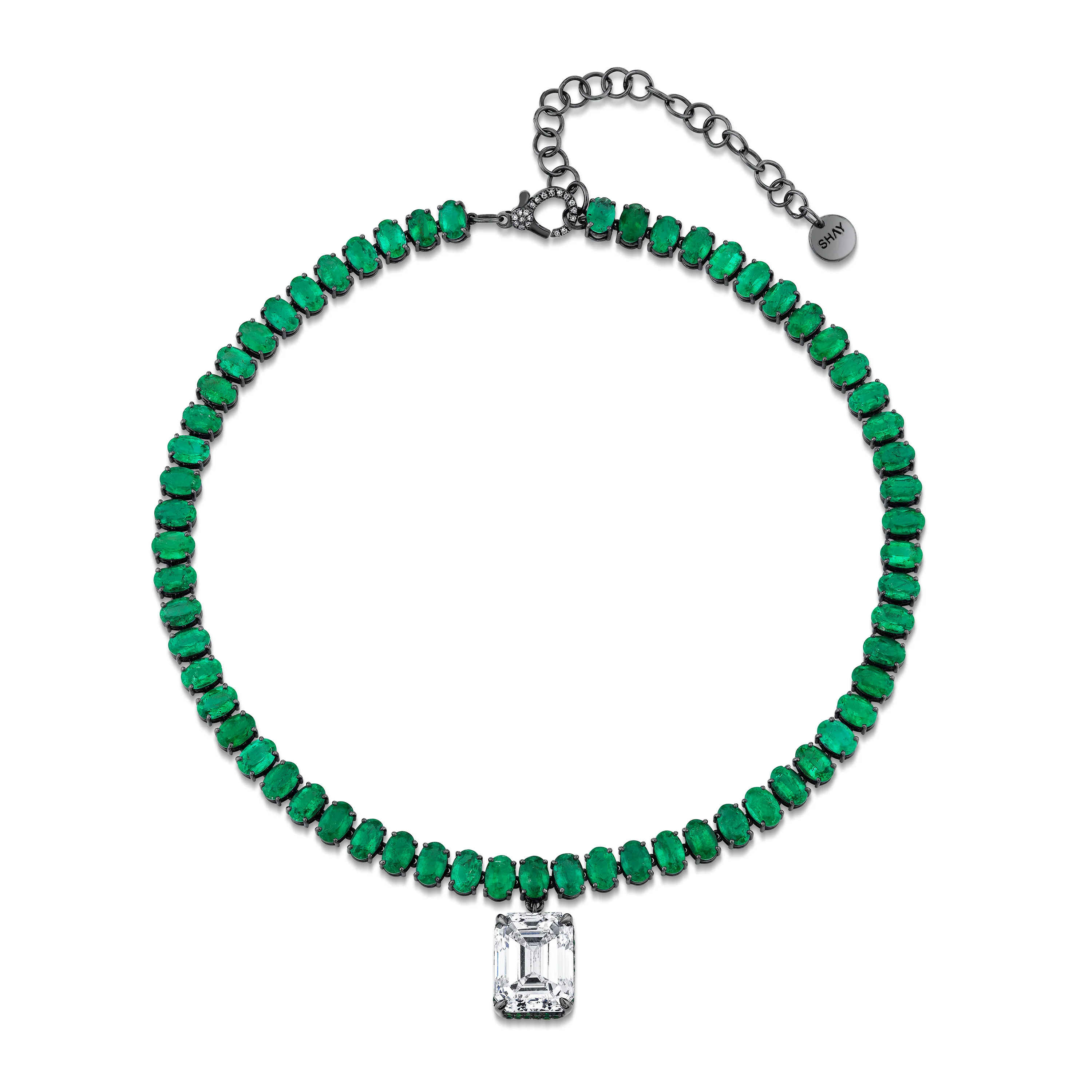 EMERALD DRIP TENNIS NECKLACE - Image 4