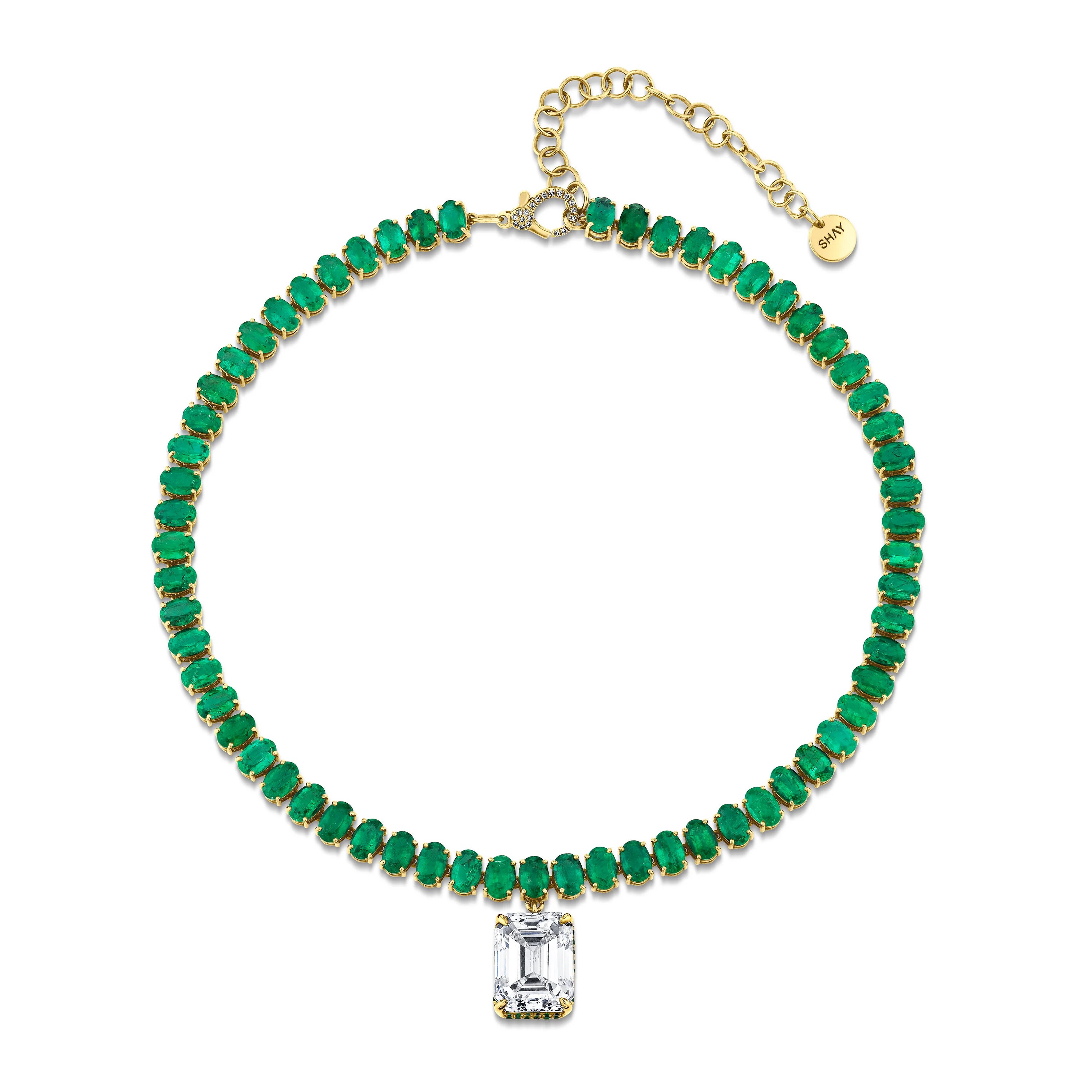 EMERALD DRIP TENNIS NECKLACE - Image 5
