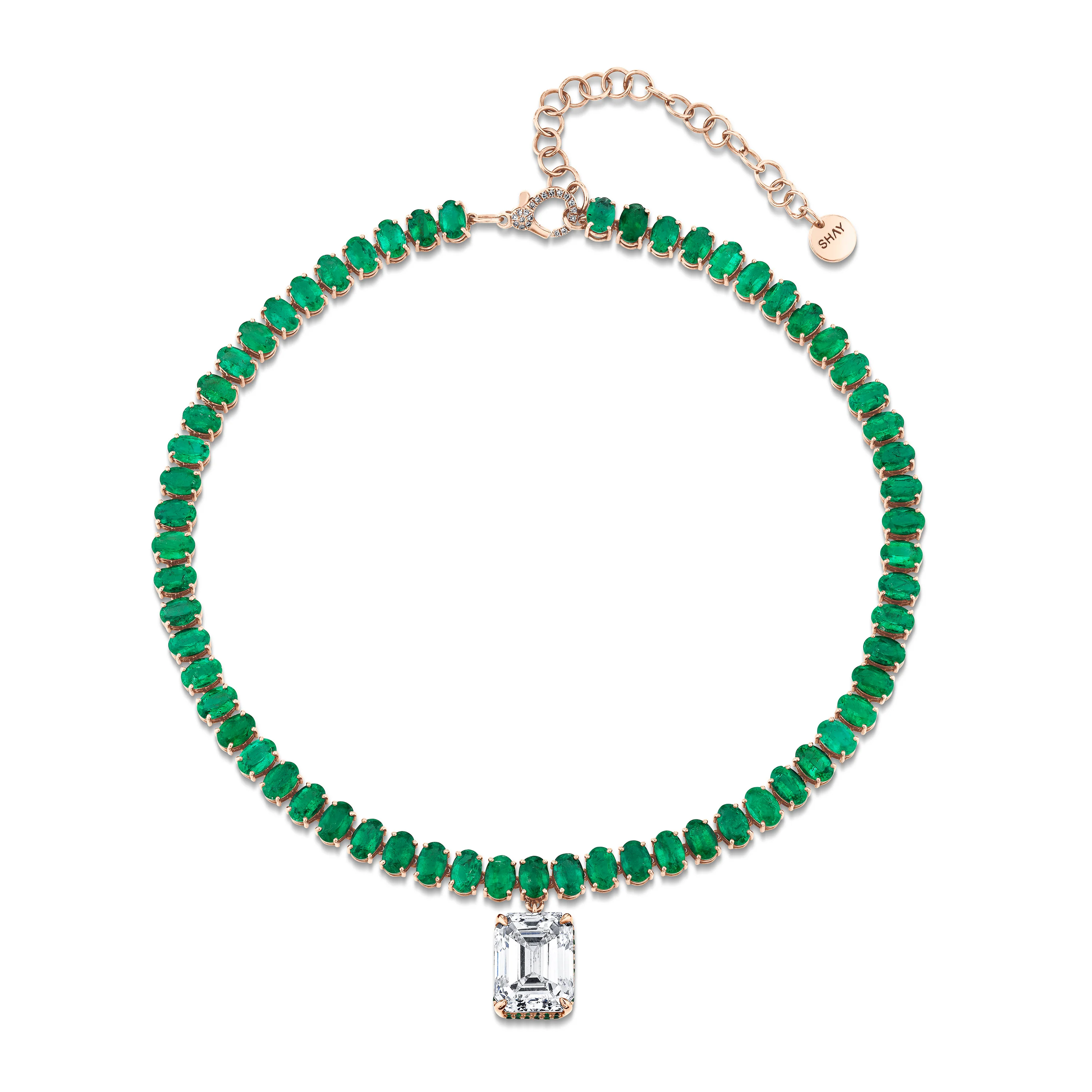 EMERALD DRIP TENNIS NECKLACE - Image 6