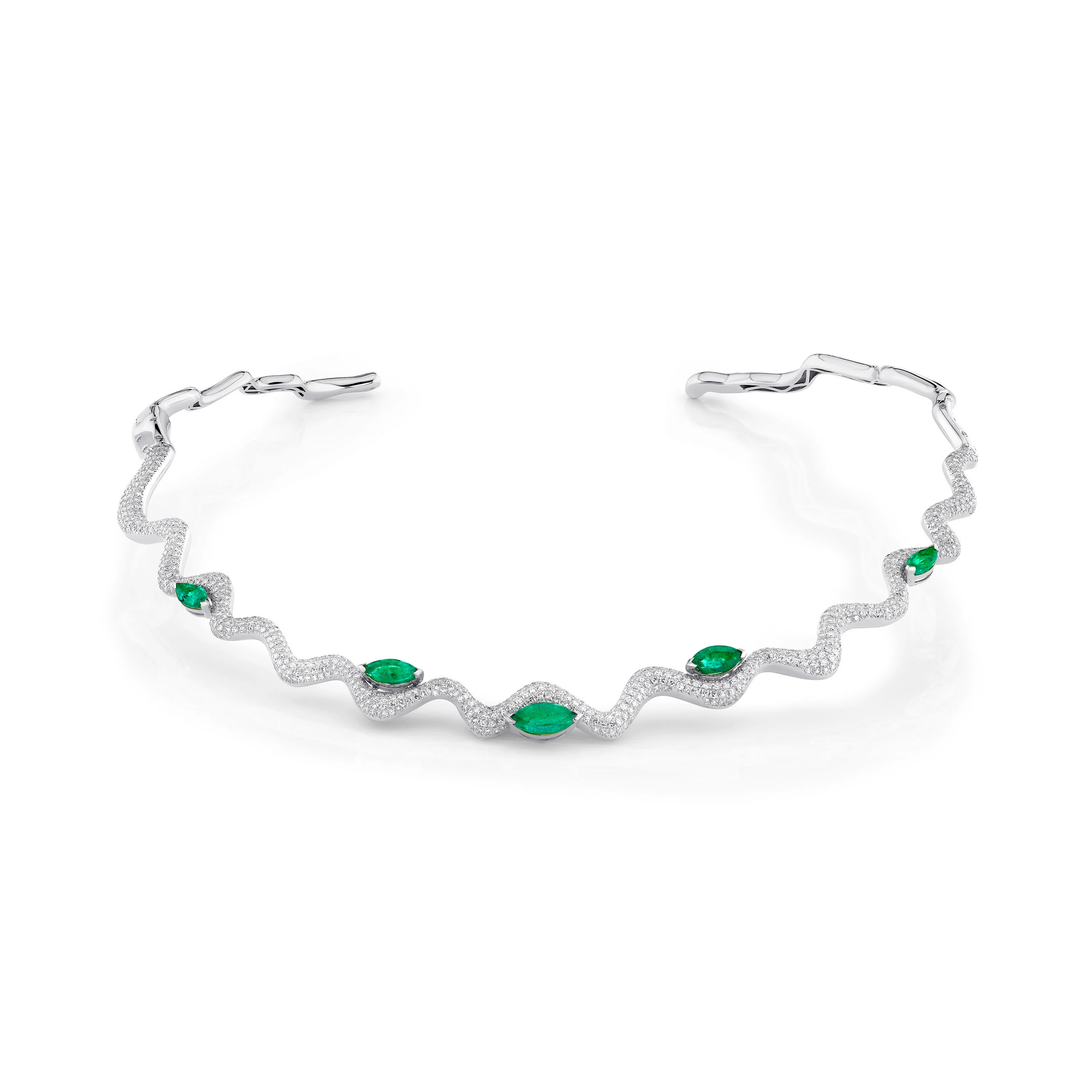 EMERALD MARQUISE WAVE COLLAR - Image 3