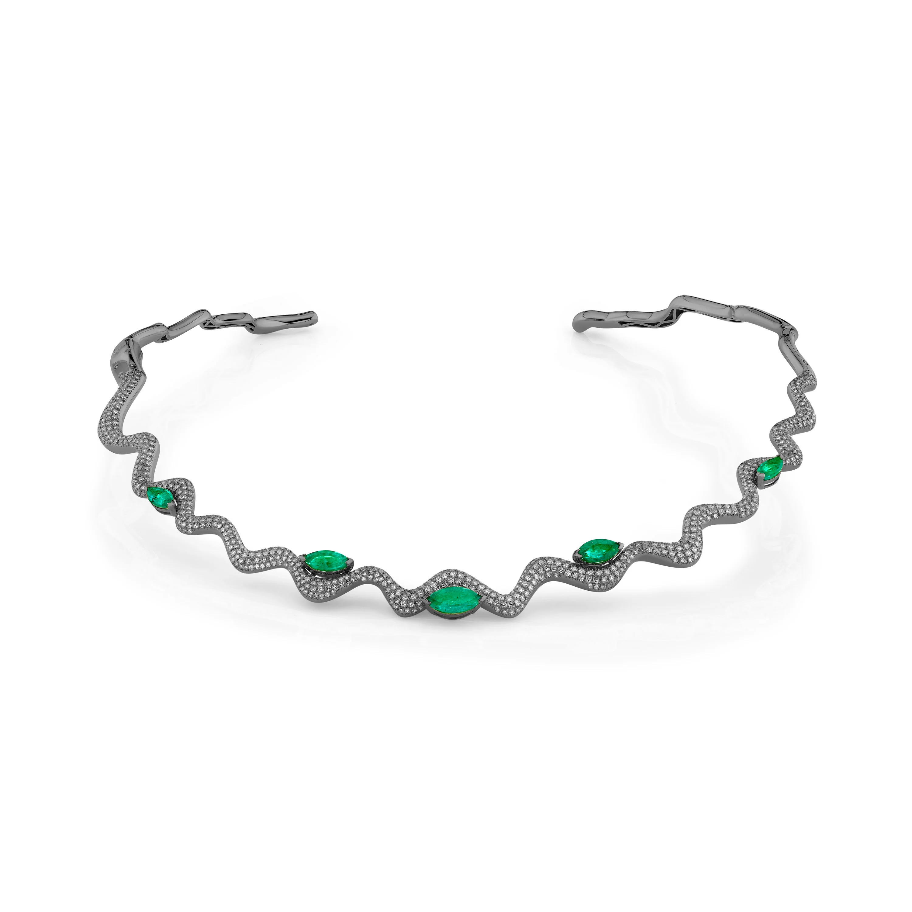 EMERALD MARQUISE WAVE COLLAR - Image 4
