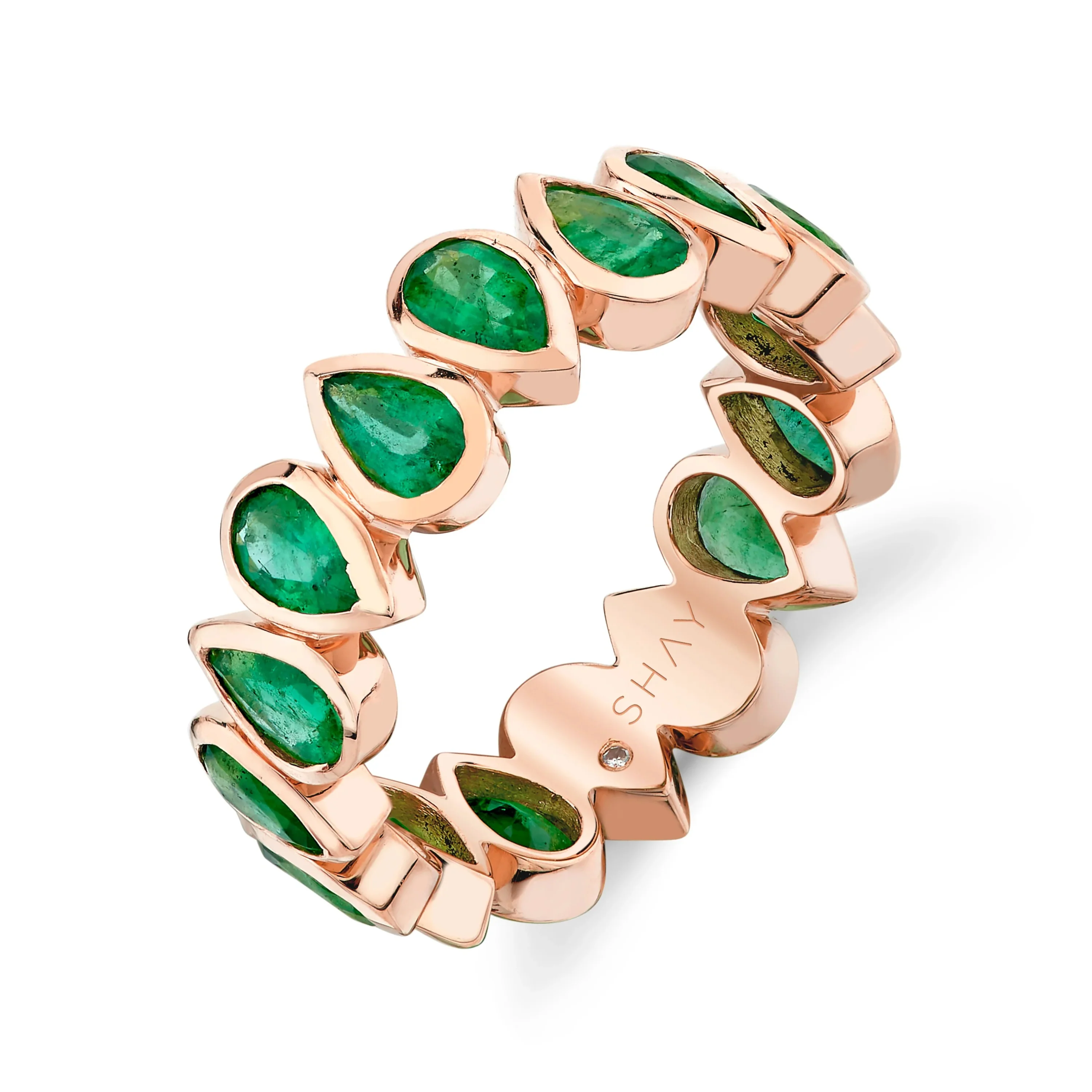 EMERALD PEAR BEZEL BAND - Image 3