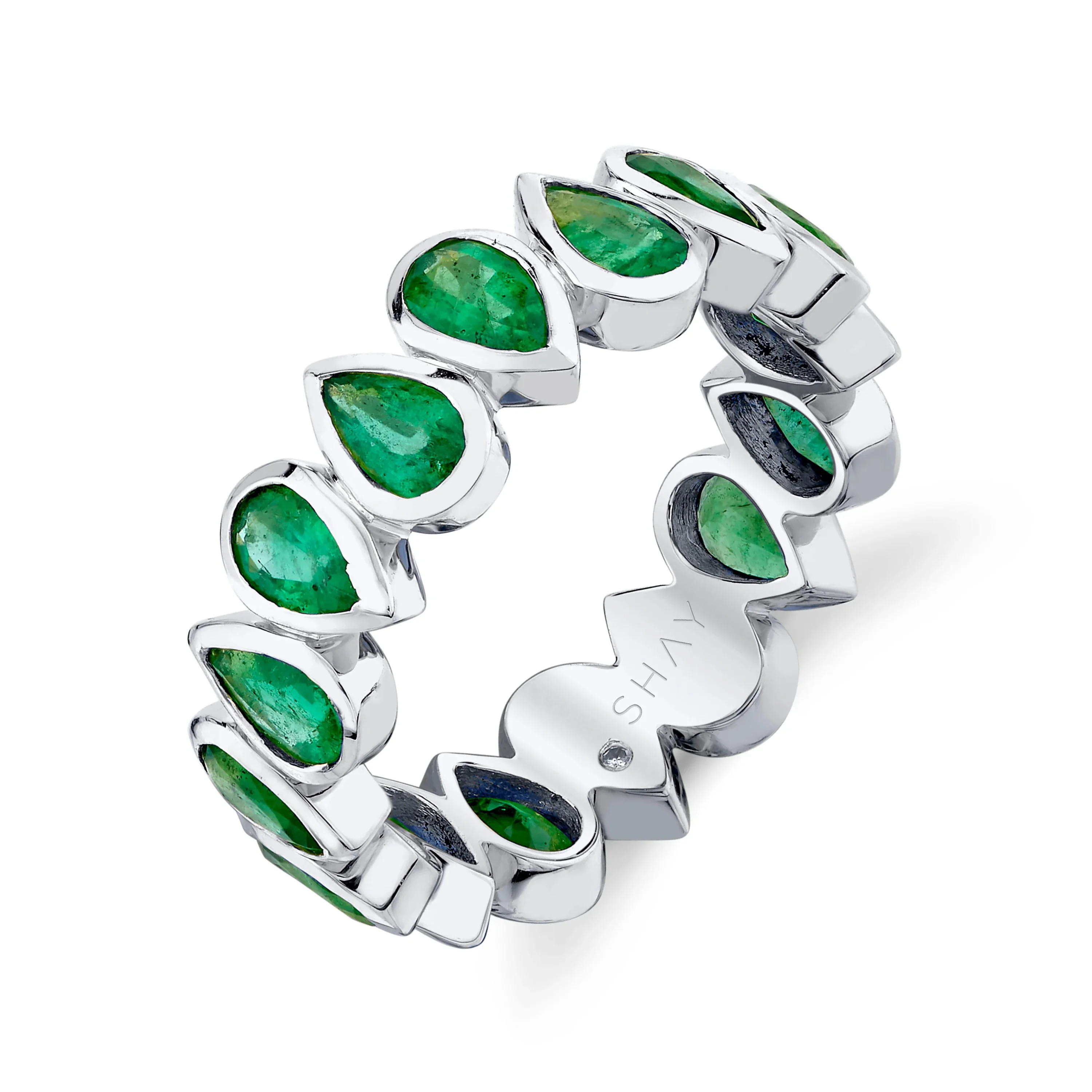 EMERALD PEAR BEZEL BAND - Image 4