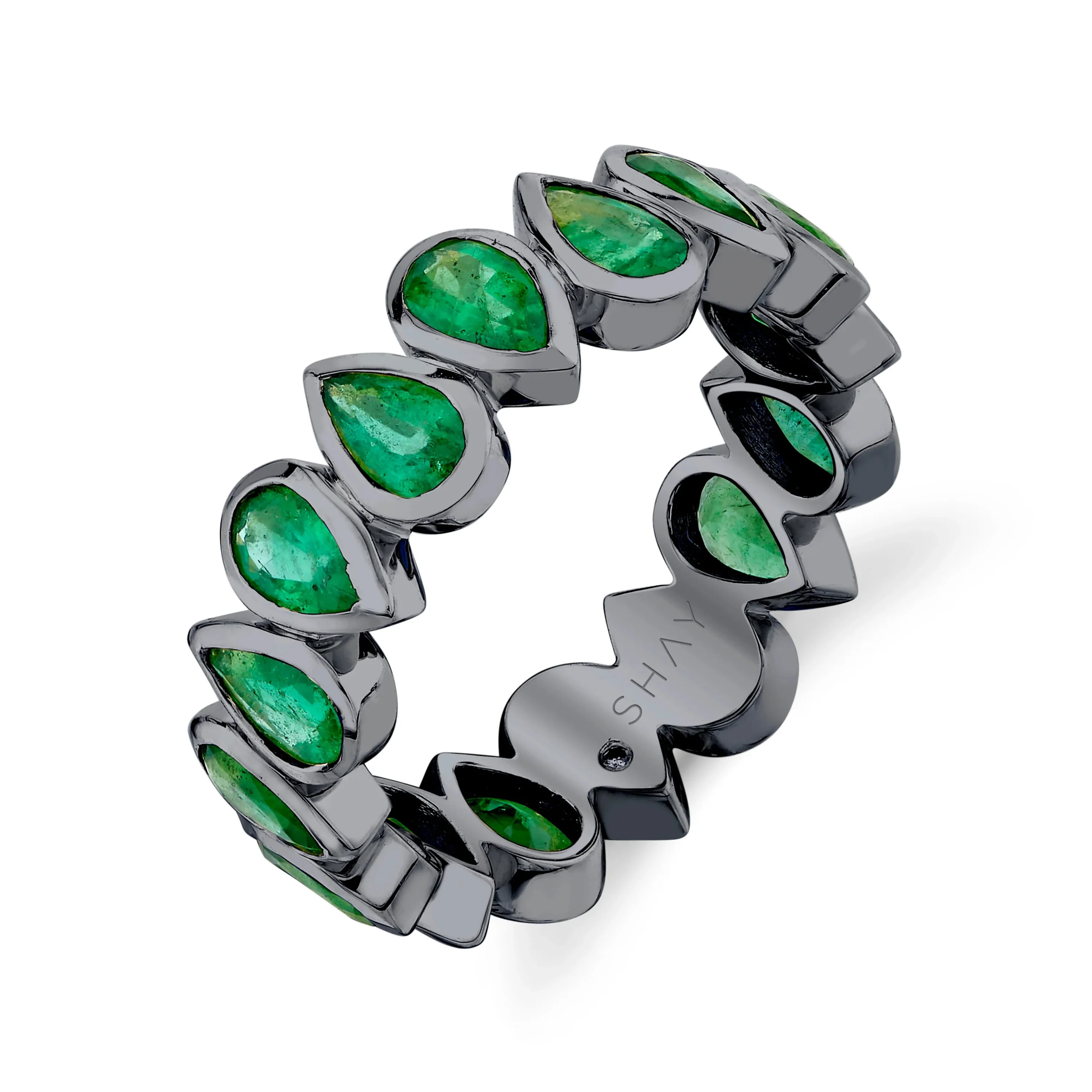 EMERALD PEAR BEZEL BAND - Image 5