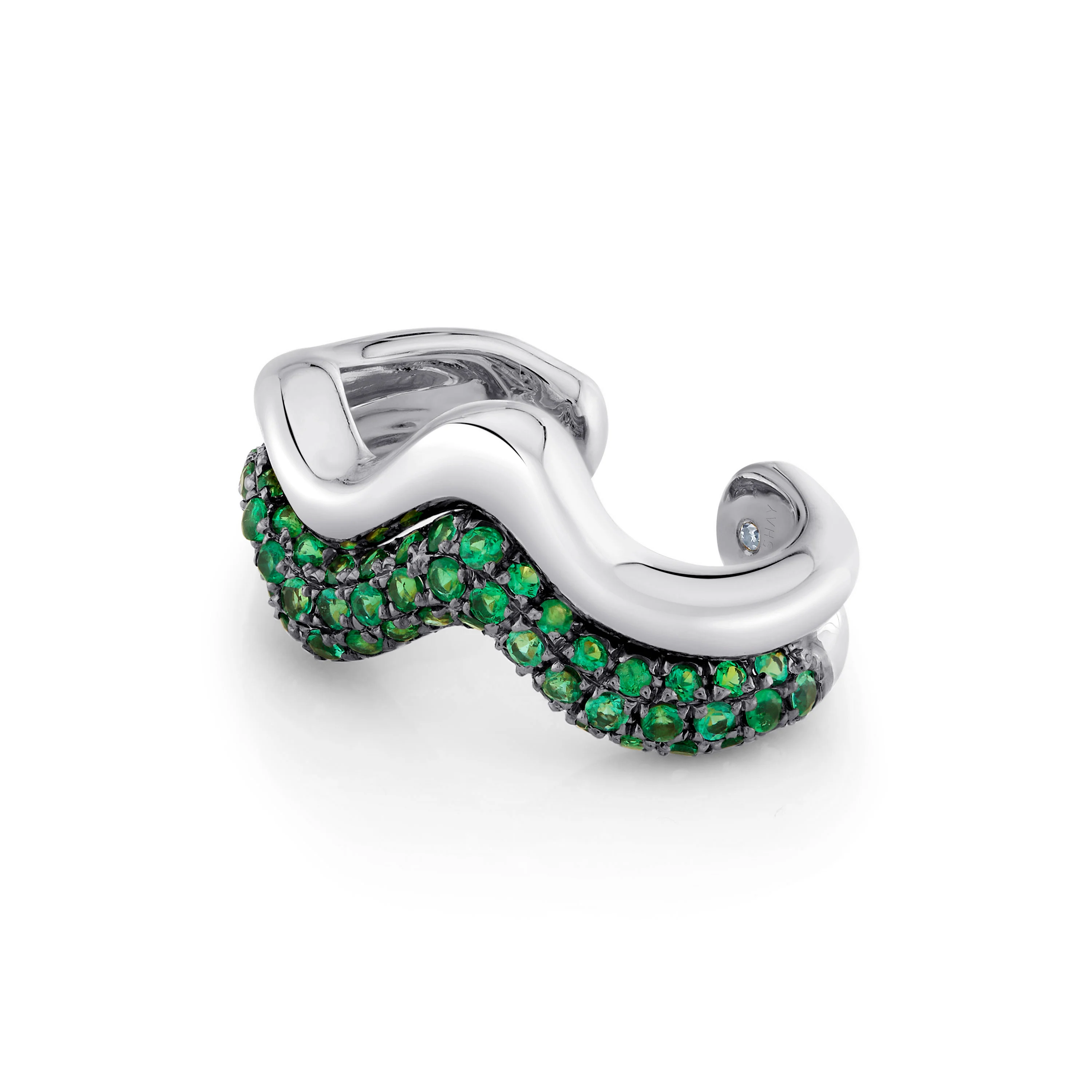 EMERALD WAVE EAR CUFF - Image 3