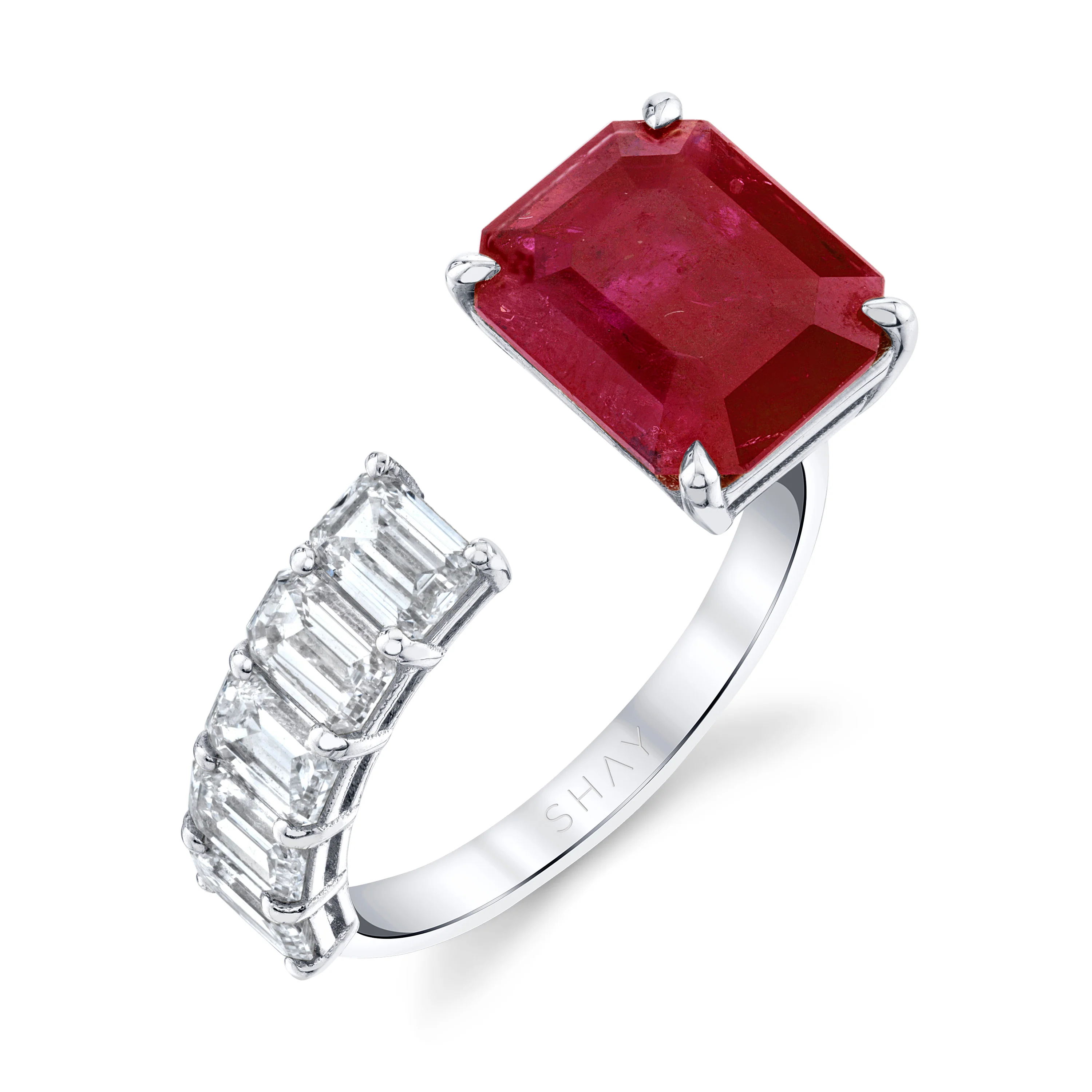 RUBY & DIAMOND FLOATING RING - Image 4