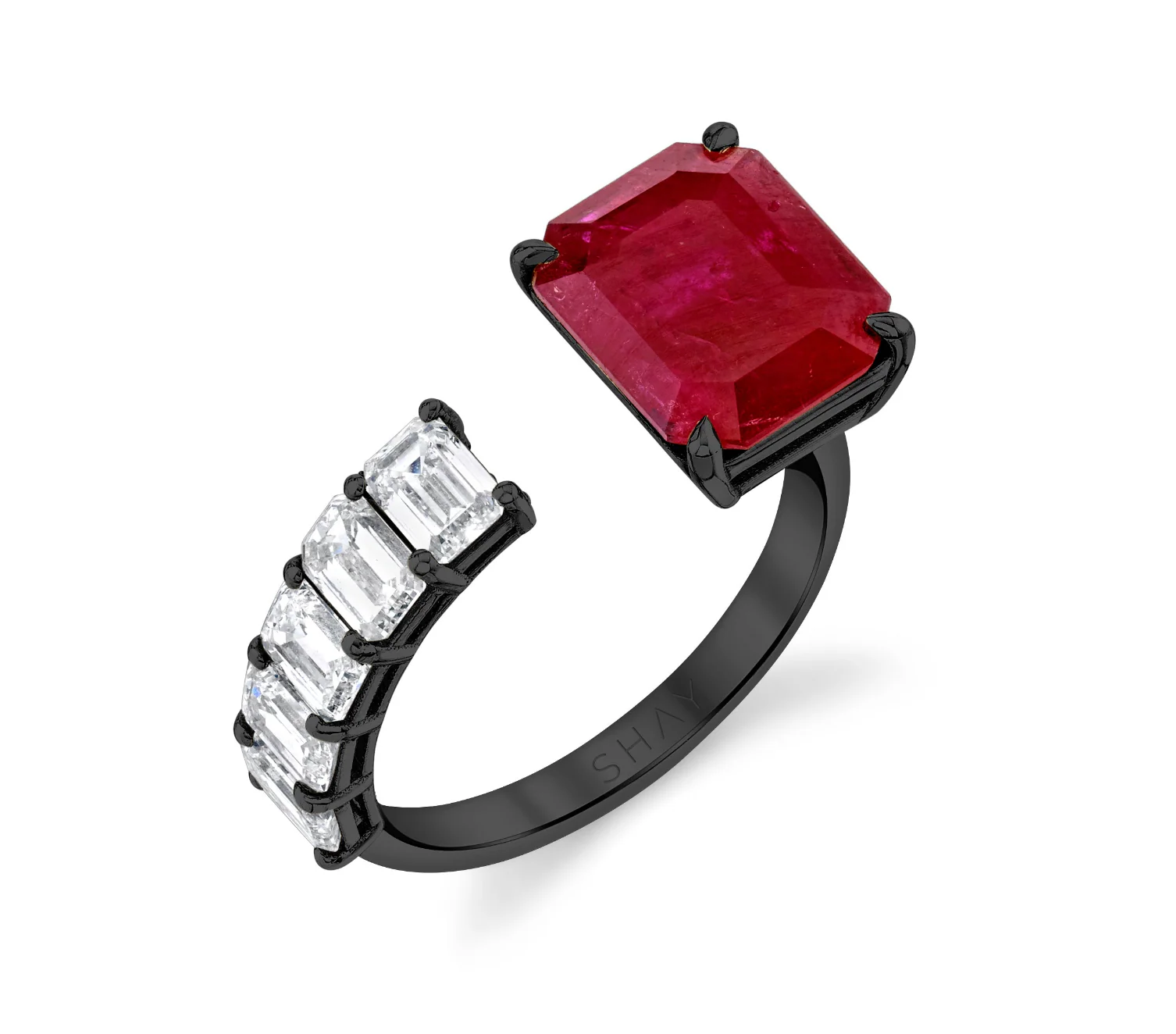 RUBY & DIAMOND FLOATING RING - Image 6