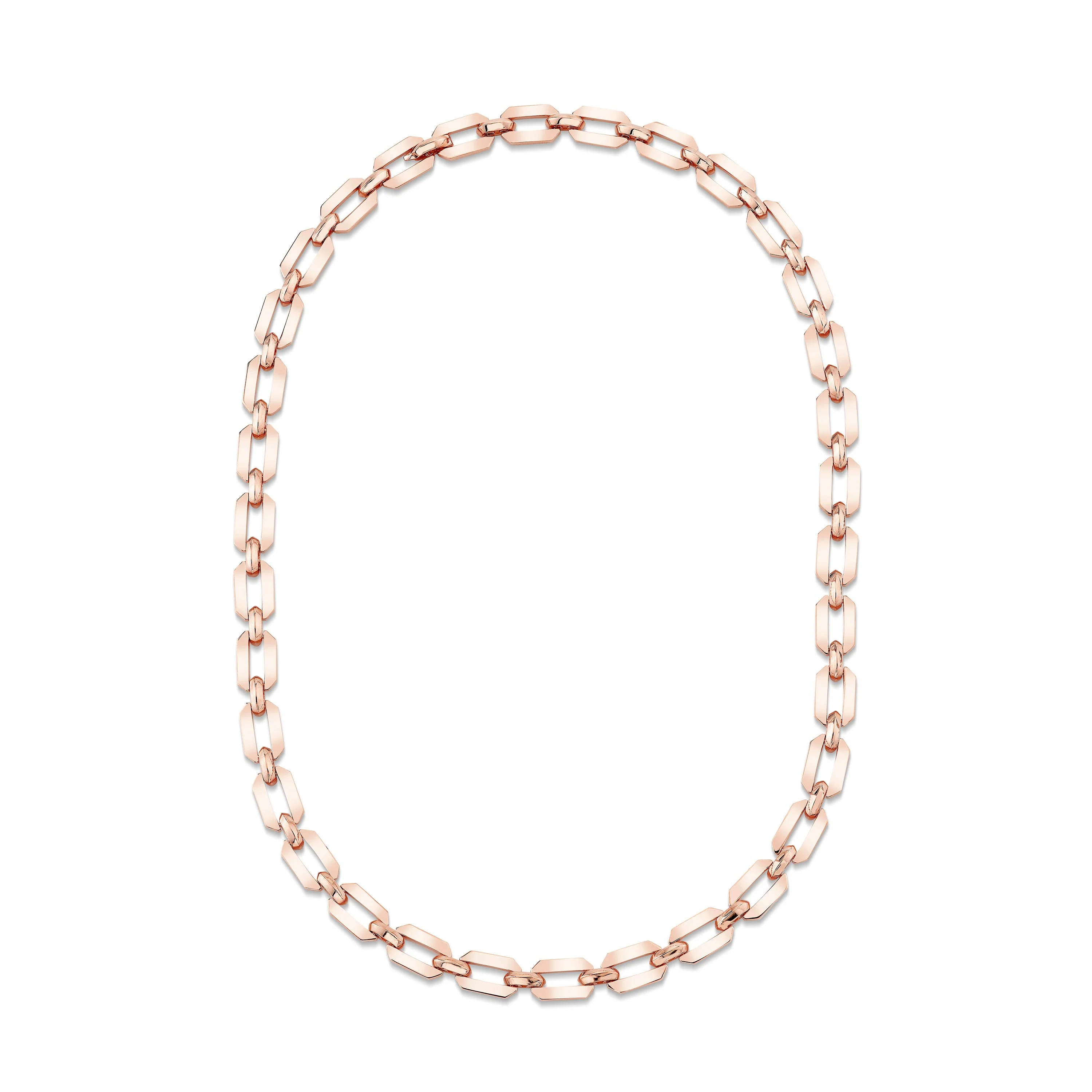 SOLID GOLD FLAT GEO LINK NECKLACE - Image 4