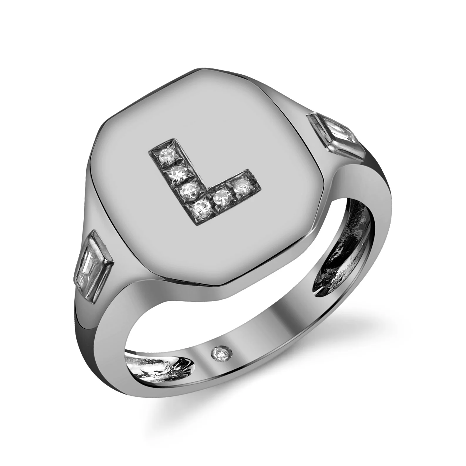 MINI ME DIAMOND INITIAL PINKY RING - Image 5