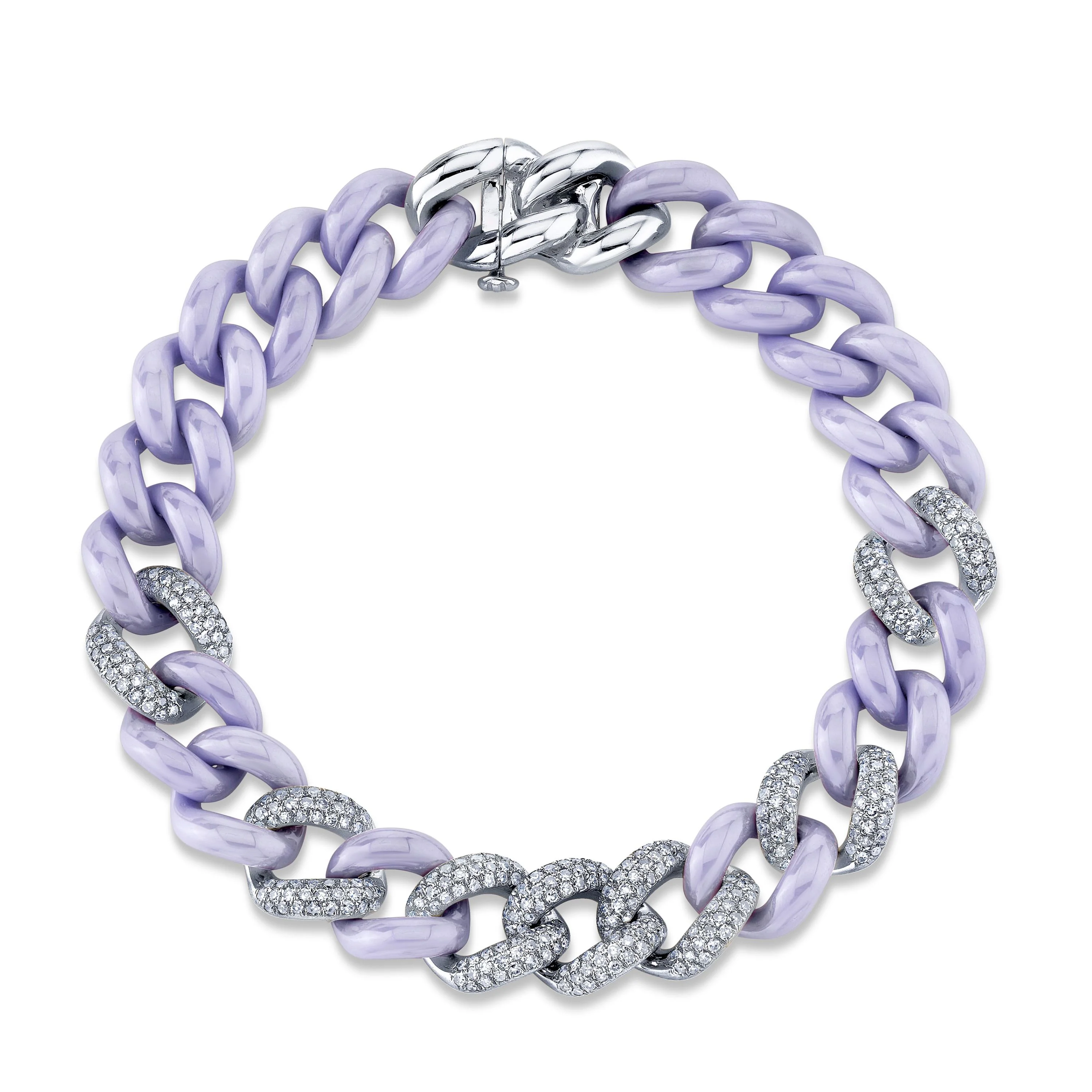 LAVENDER CERAMIC PAVE ESSENTIAL LINK BRACELET - Image 3